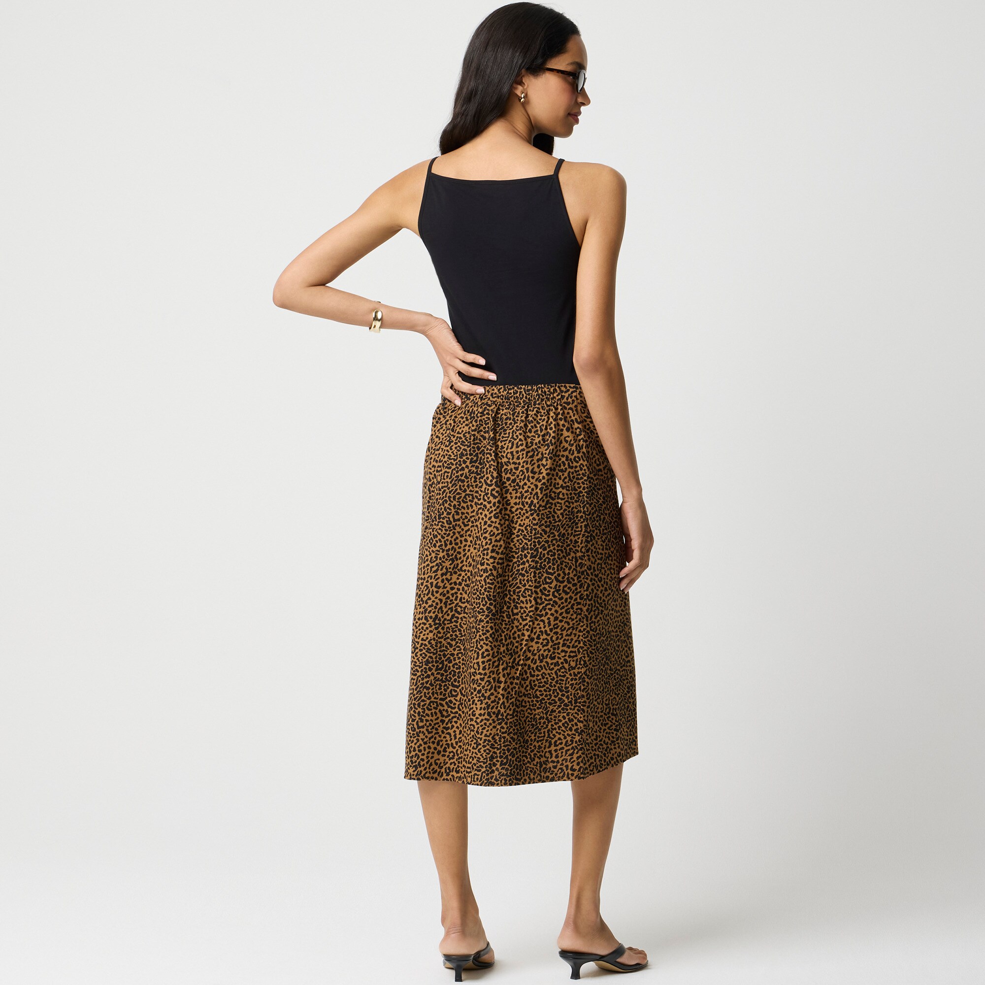 Linen-blend midi skirt - image 3