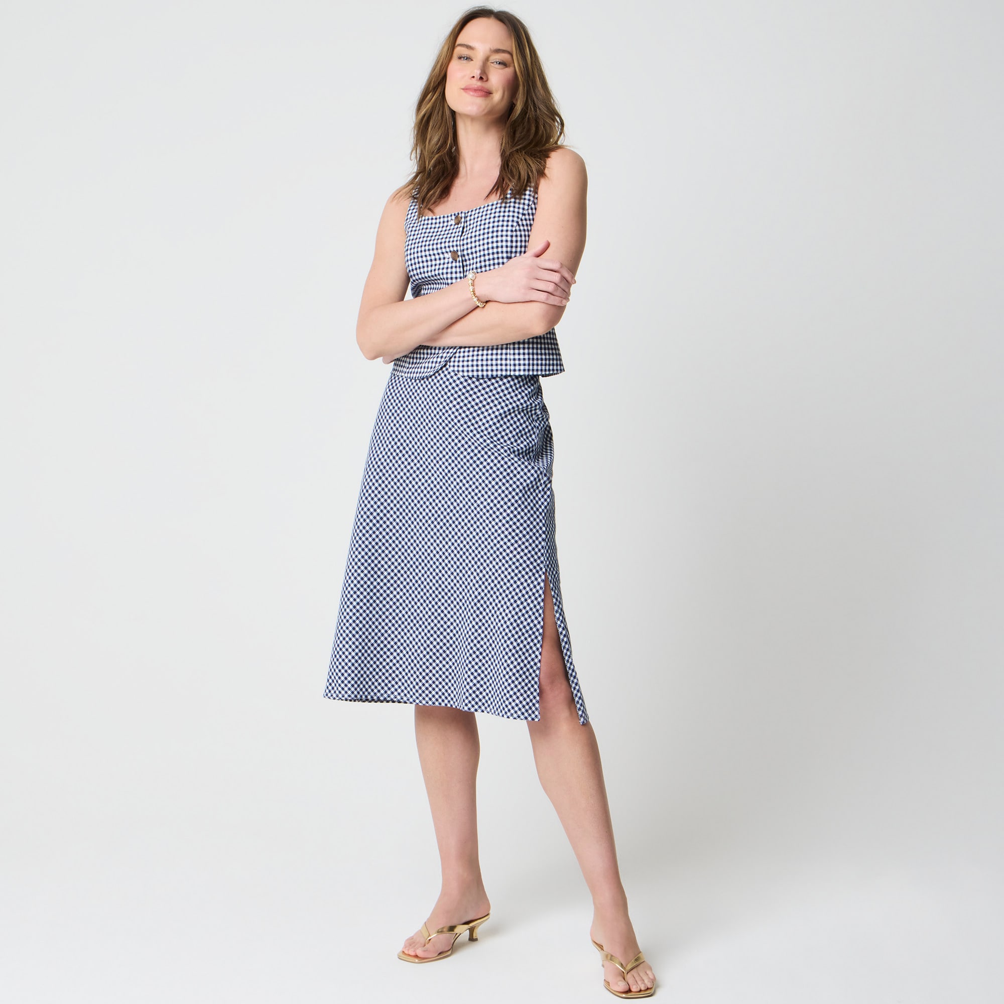 Linen-blend midi skirt - image 4