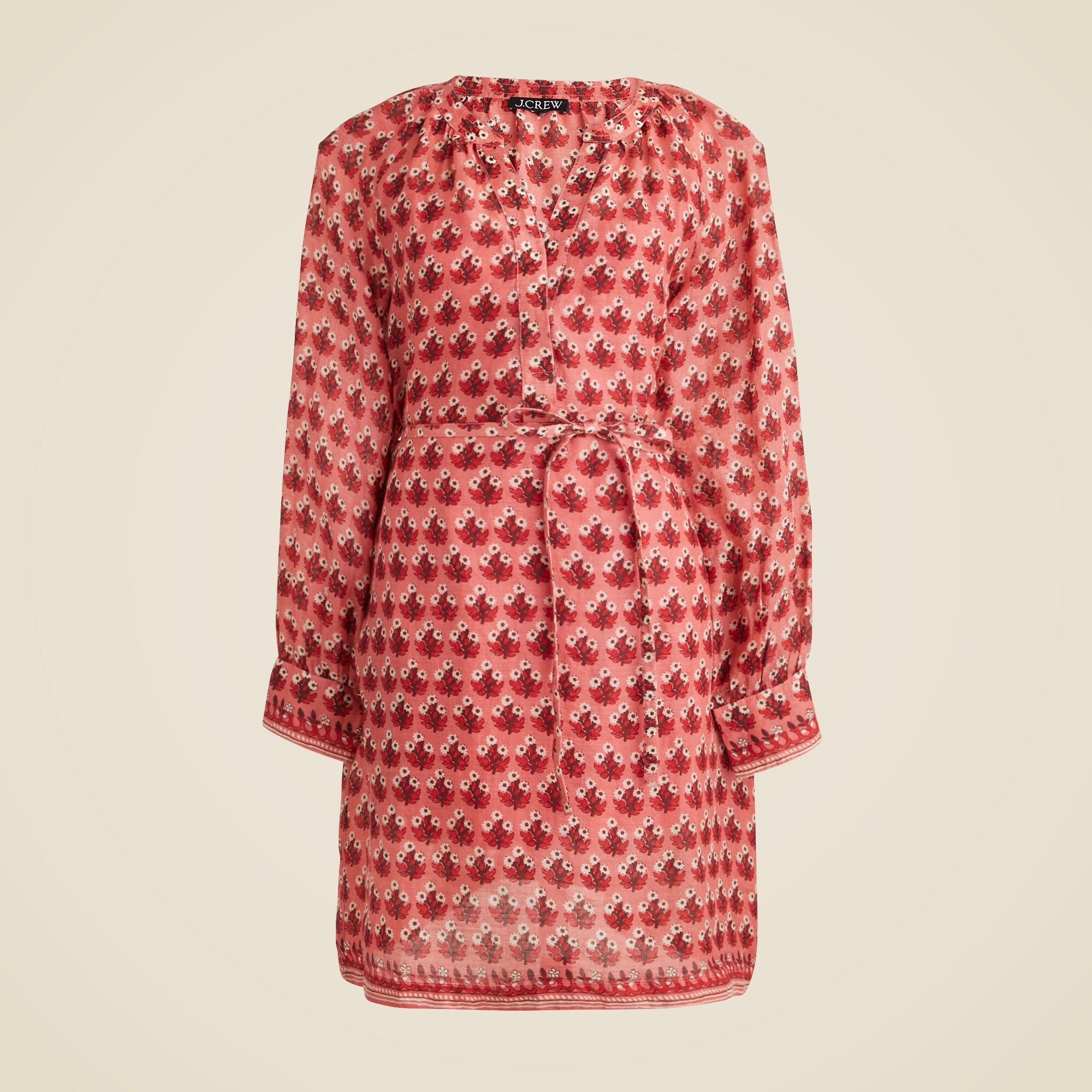 Cabana mini dress in block-print ramie