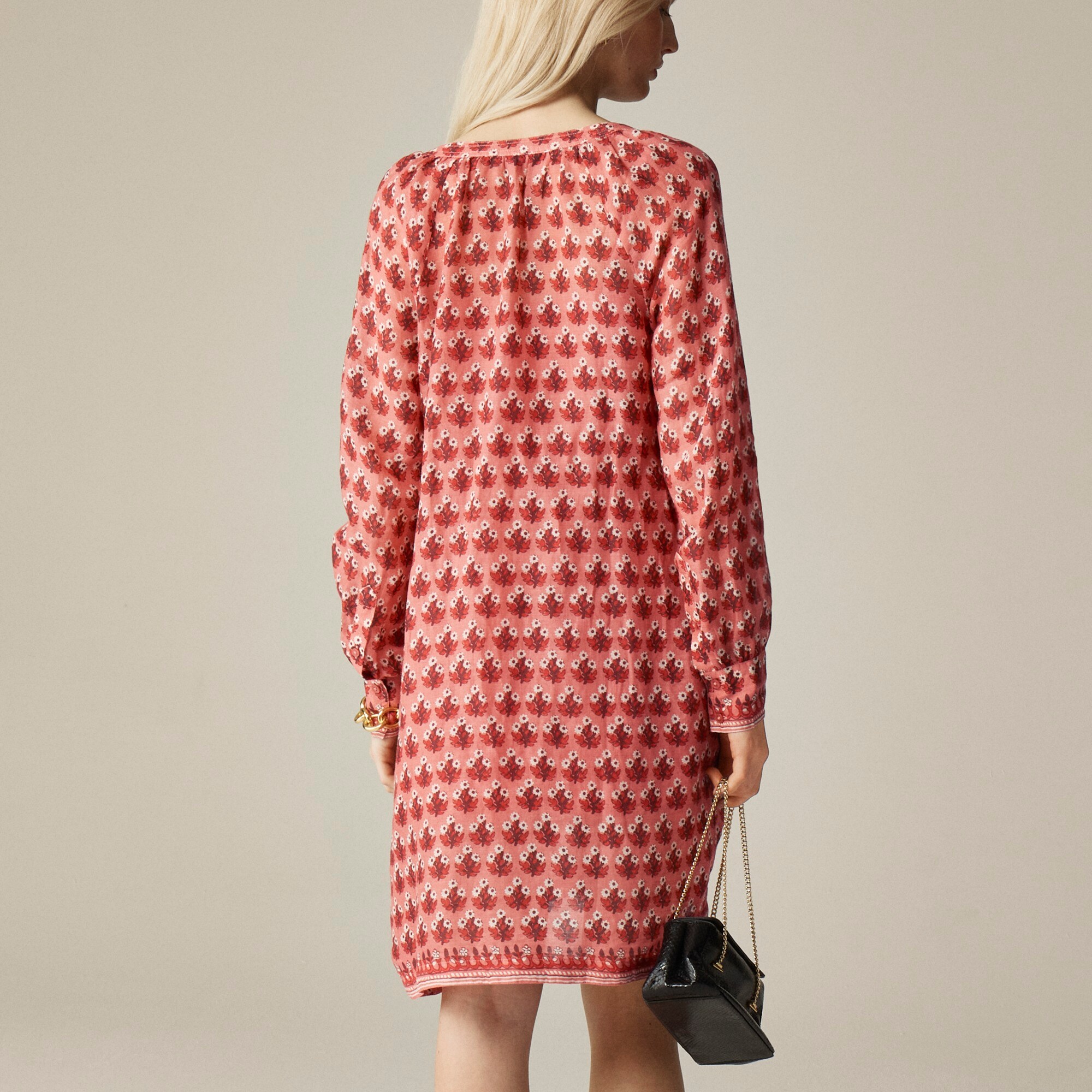 Cabana mini dress in block-print ramie