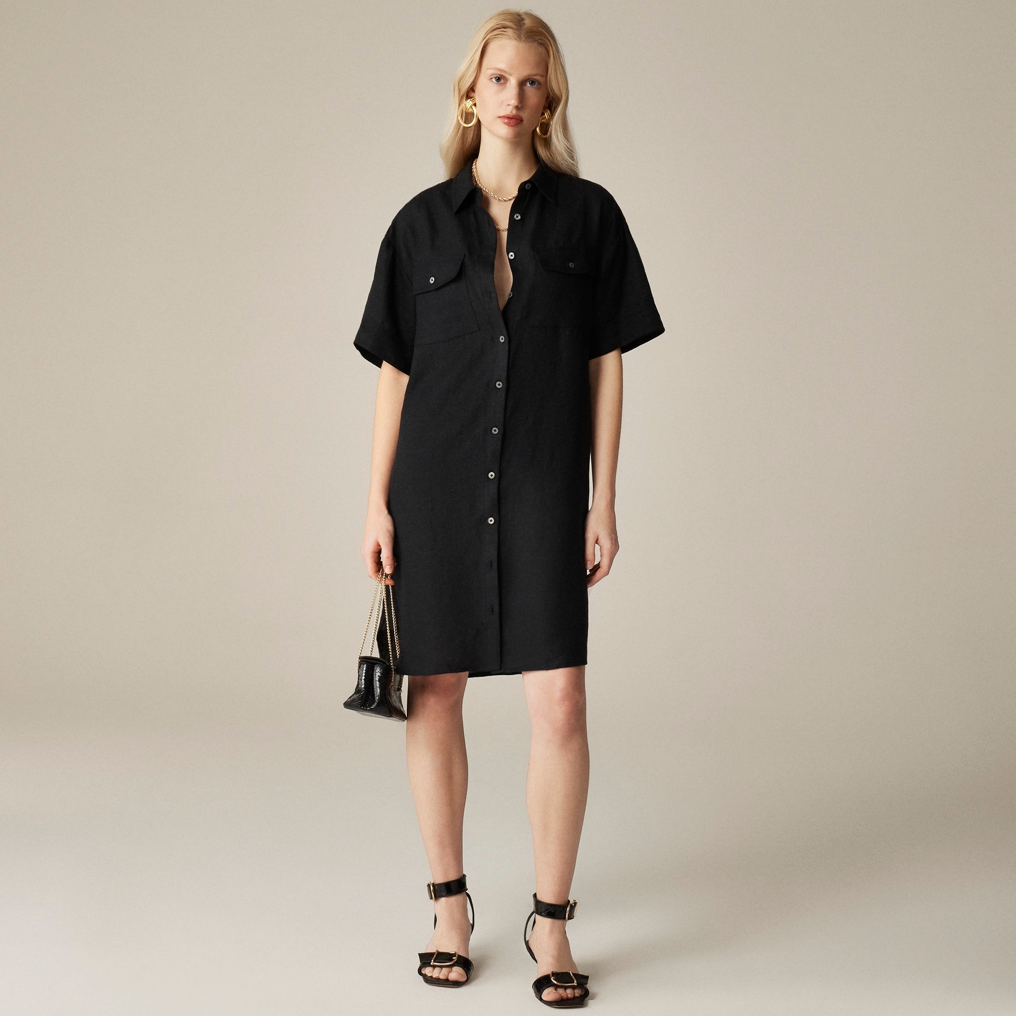 womens Utility shirtdress in linen
