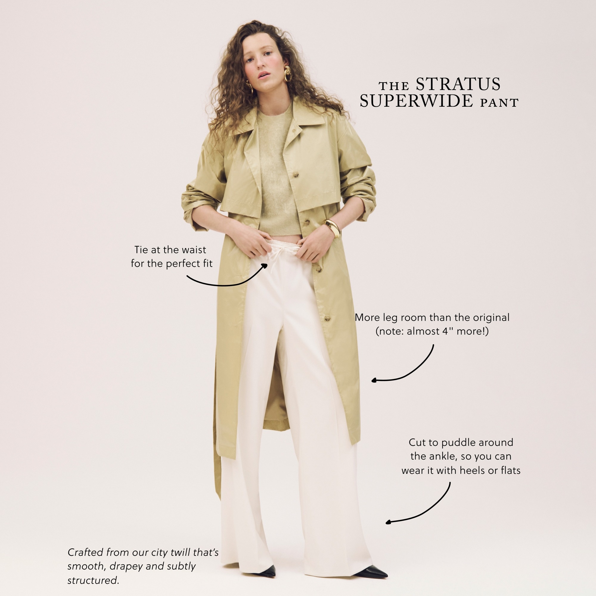 Superwide Stratus pant in city twill