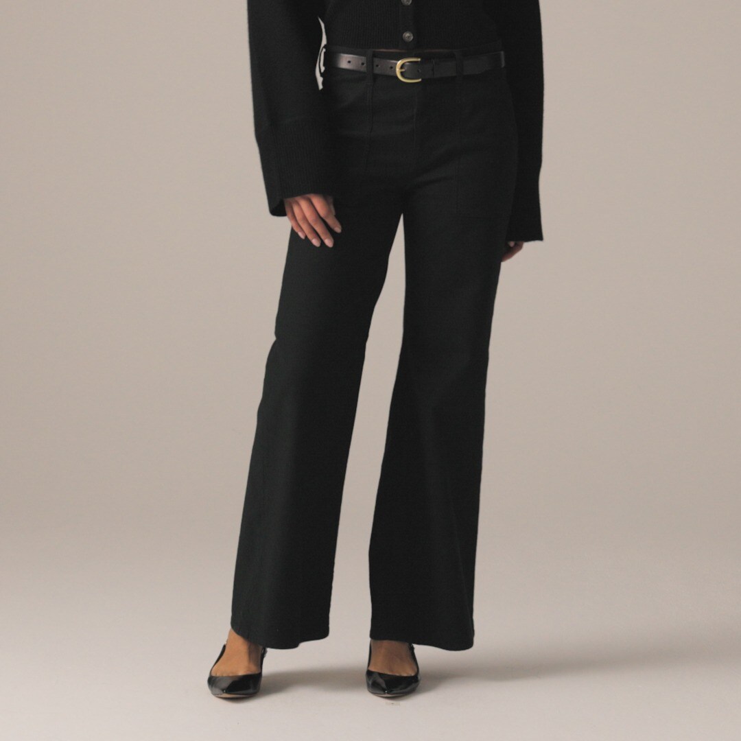 Camp-pocket wide-leg pant