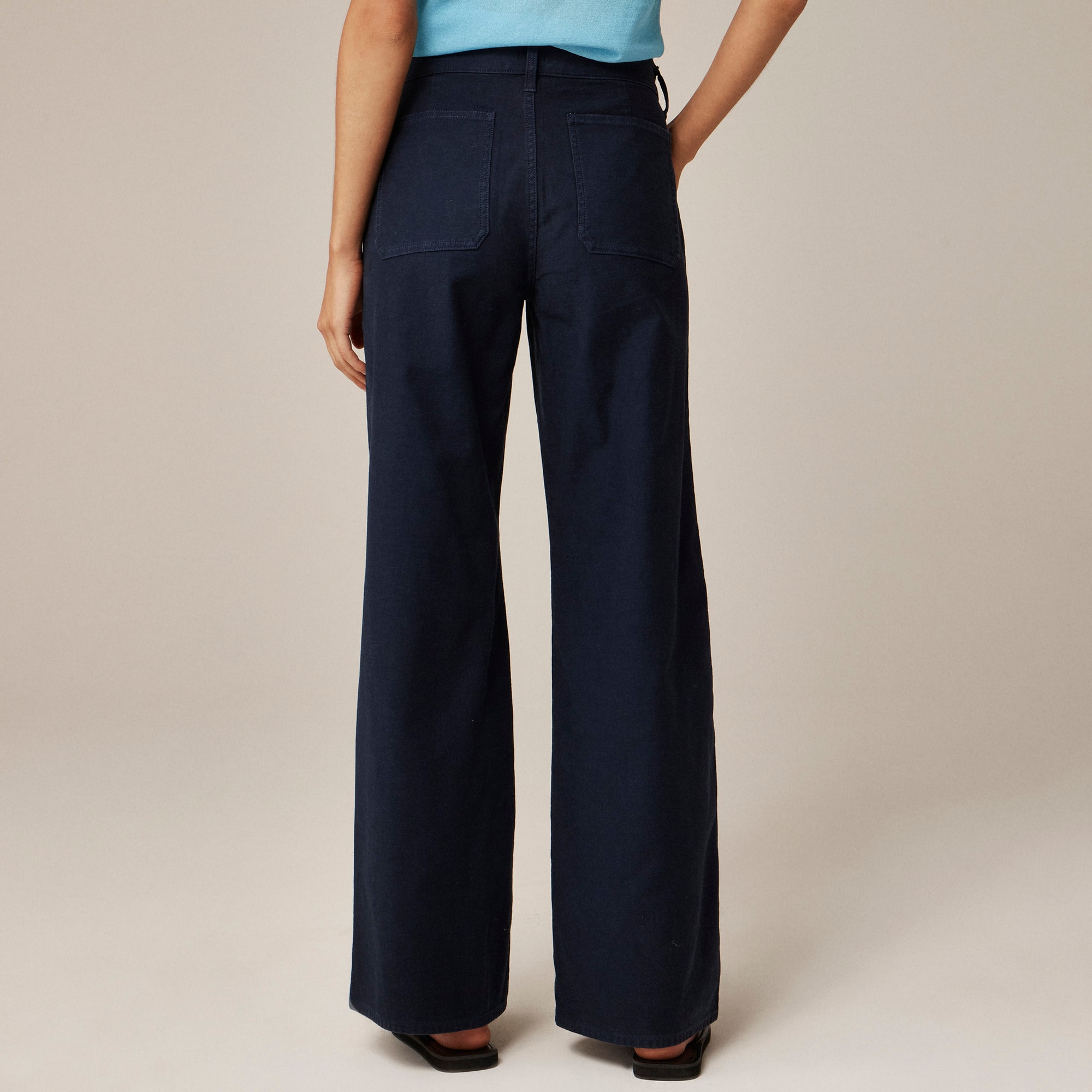 Camp-pocket wide-leg pant