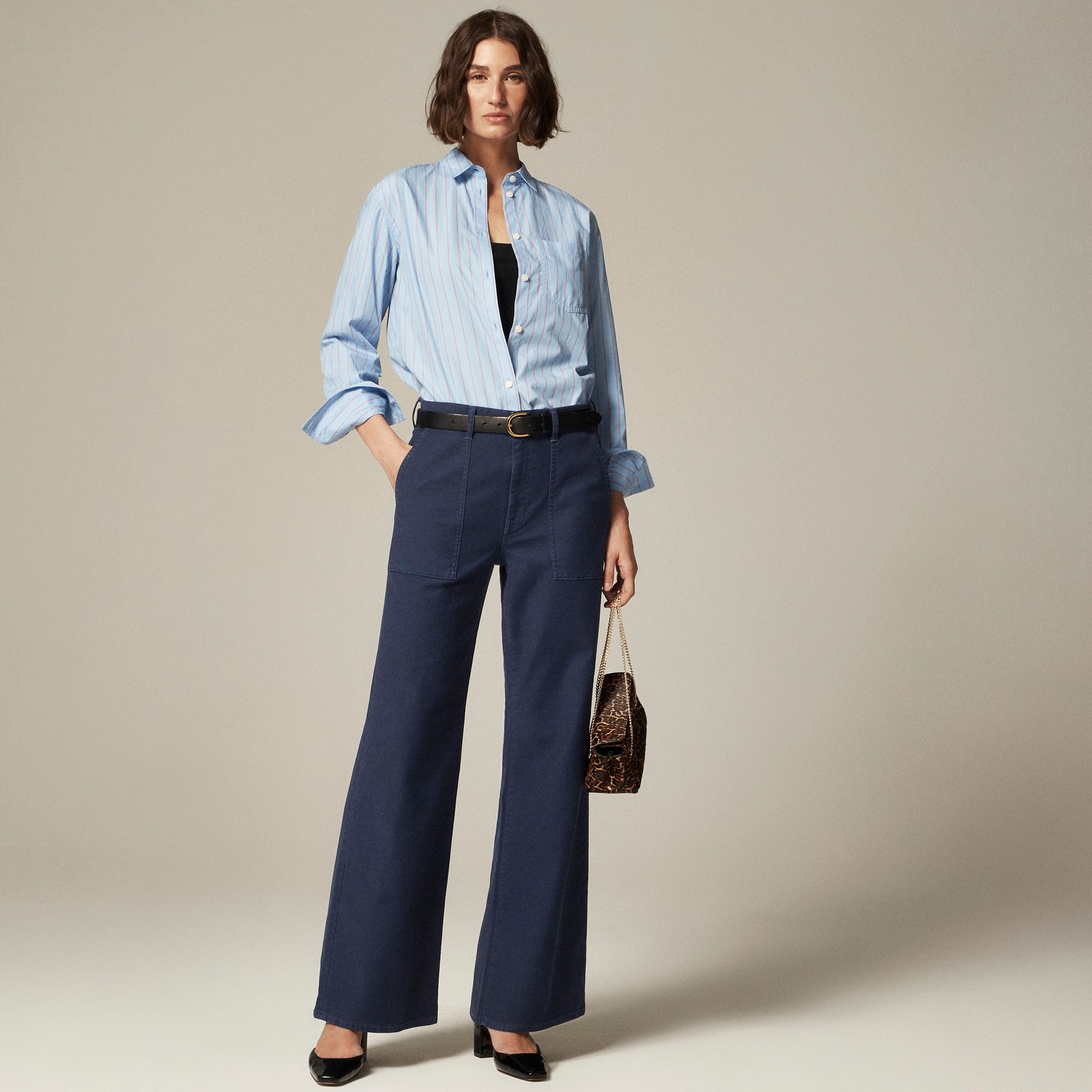 womens Camp-pocket wide-leg pant