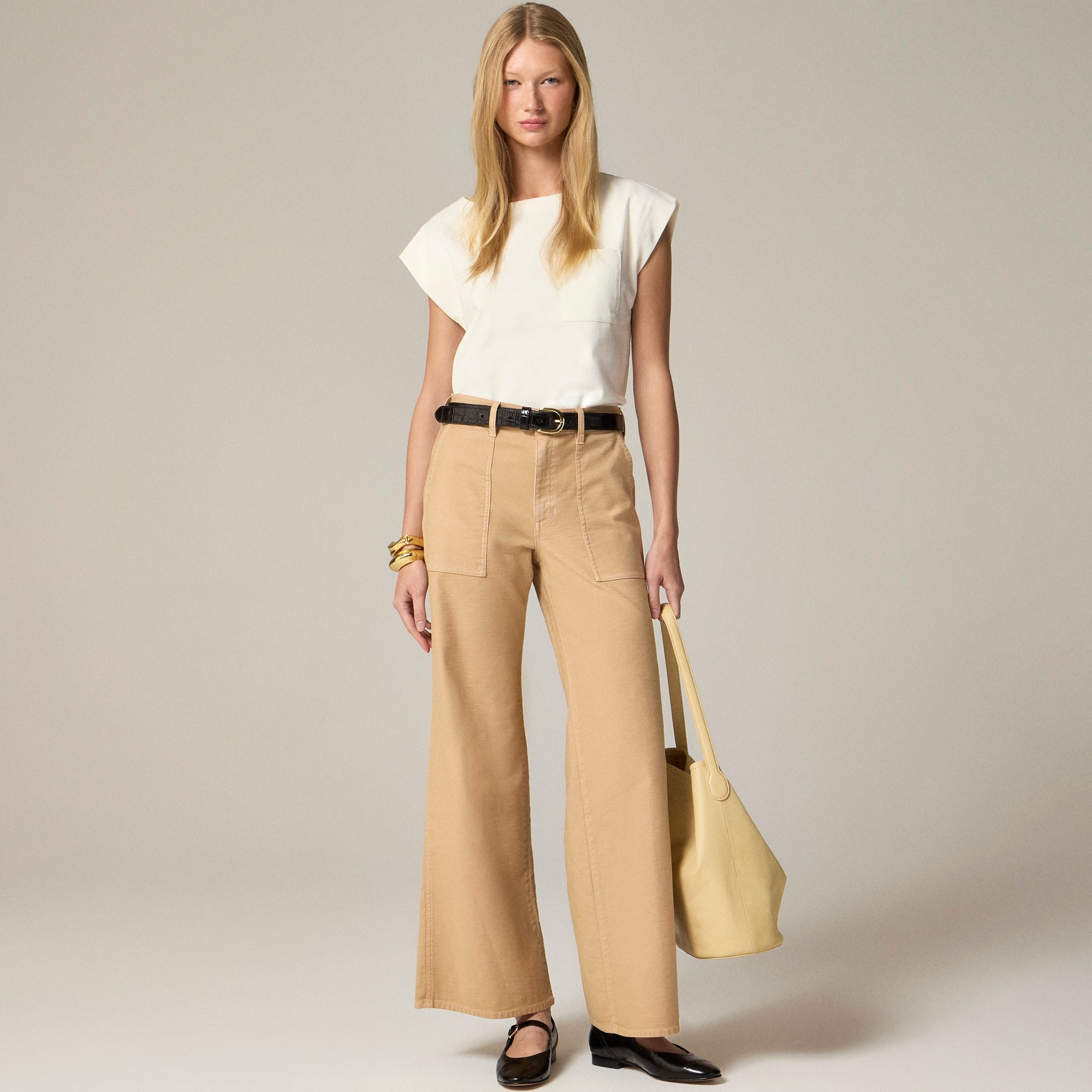 womens Camp-pocket wide-leg pant