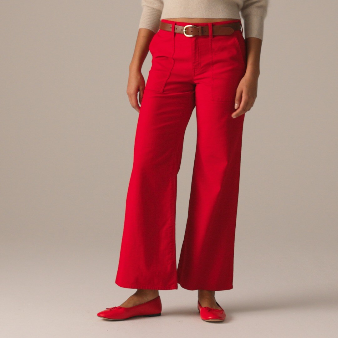 Camp-pocket wide-leg pant
