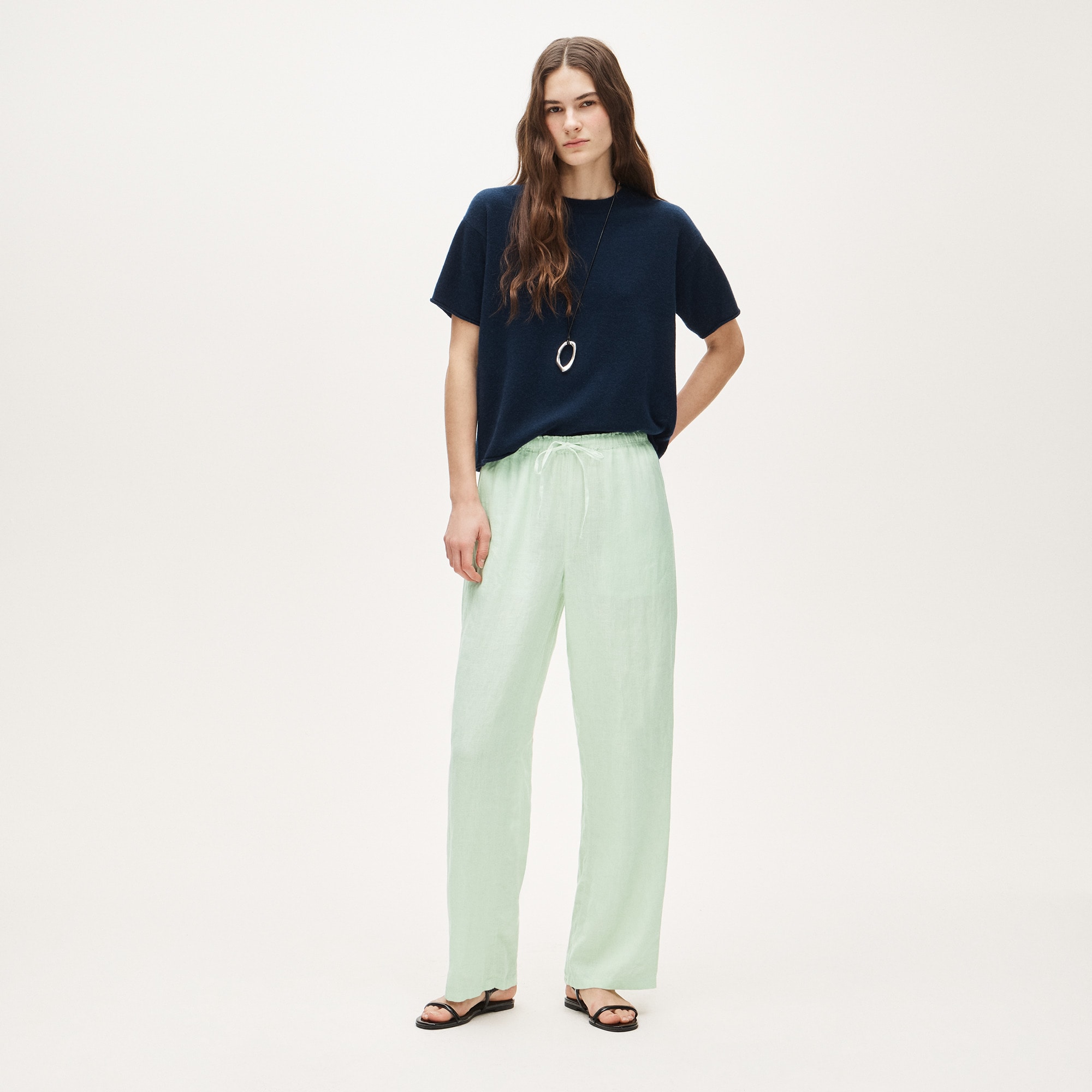 Petite Soleil pant in linen - Green