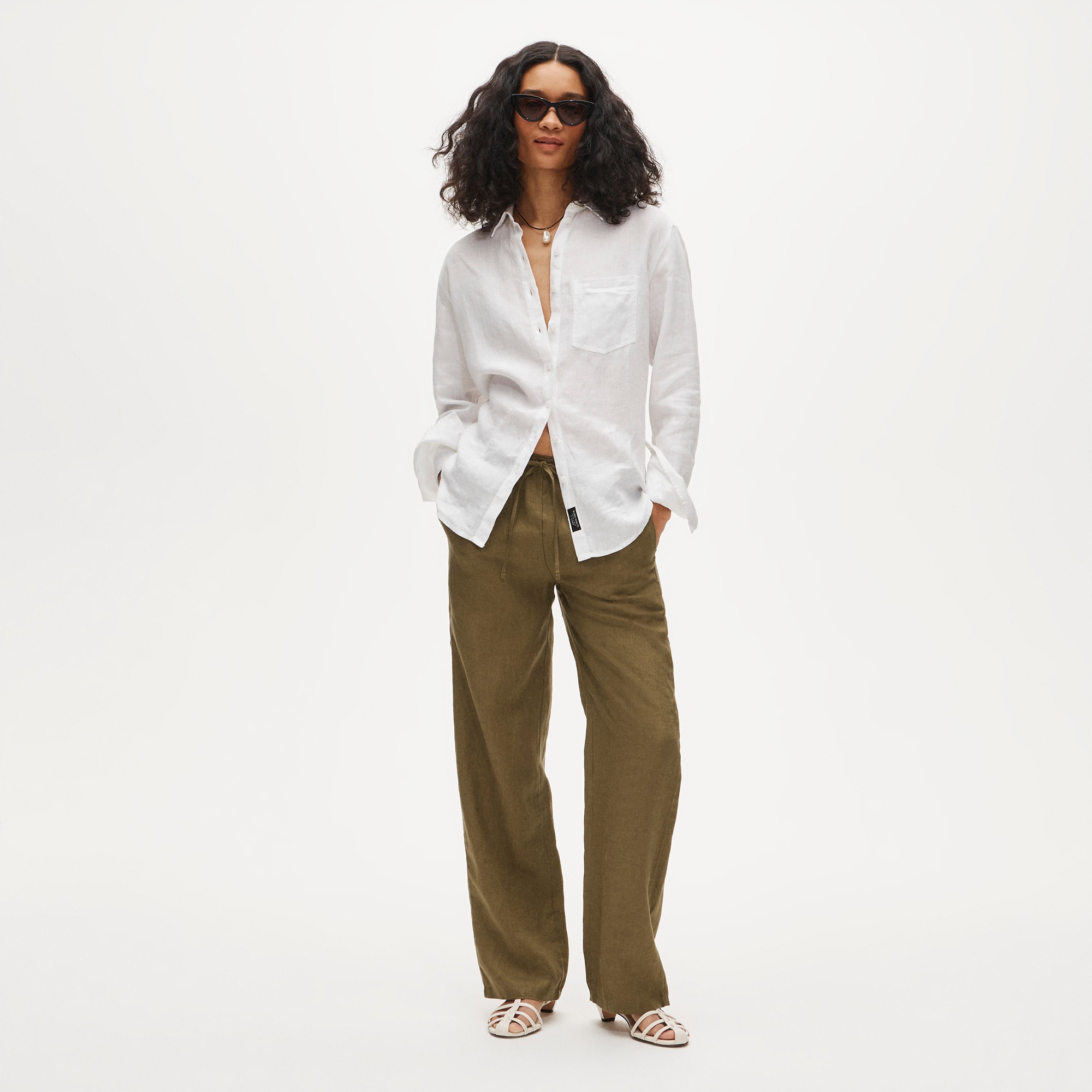 Petite Soleil pant in linen - Green