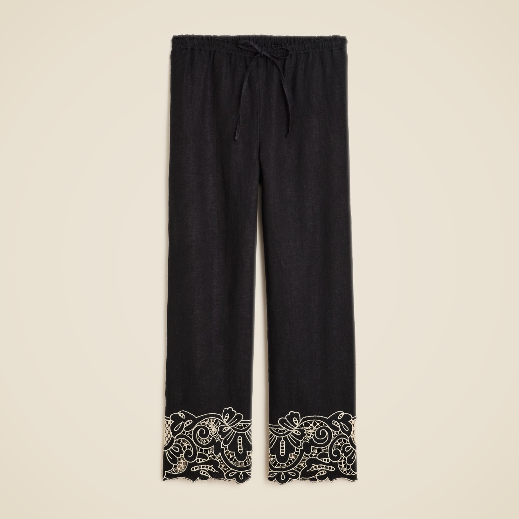 New Soleil Pant In Embroidered Linen For Women | J.Crew