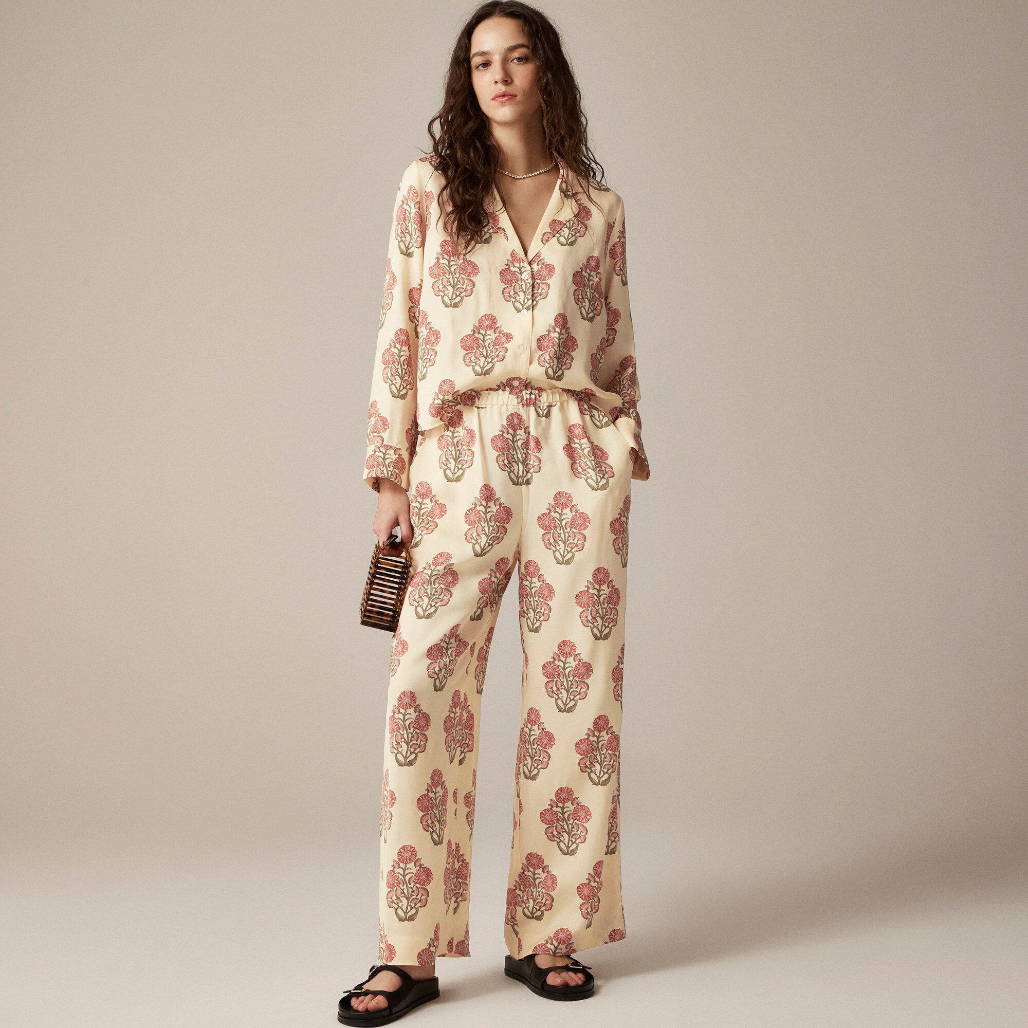  Petite cropped Stratus pant in block print