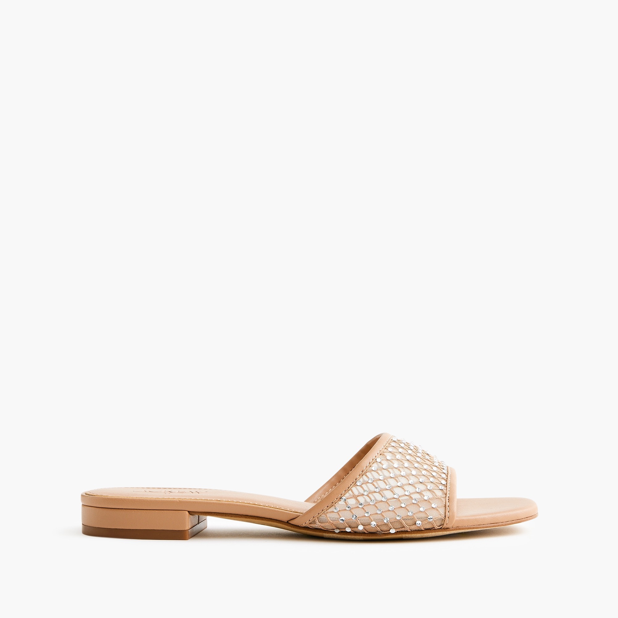 Rhinestone mesh slide sandals
