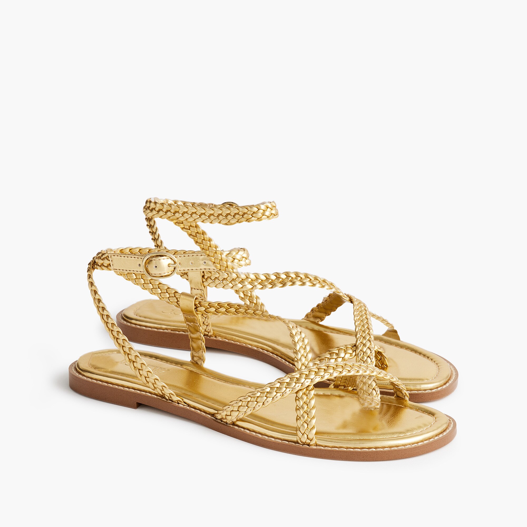 braided strappy sandals for women