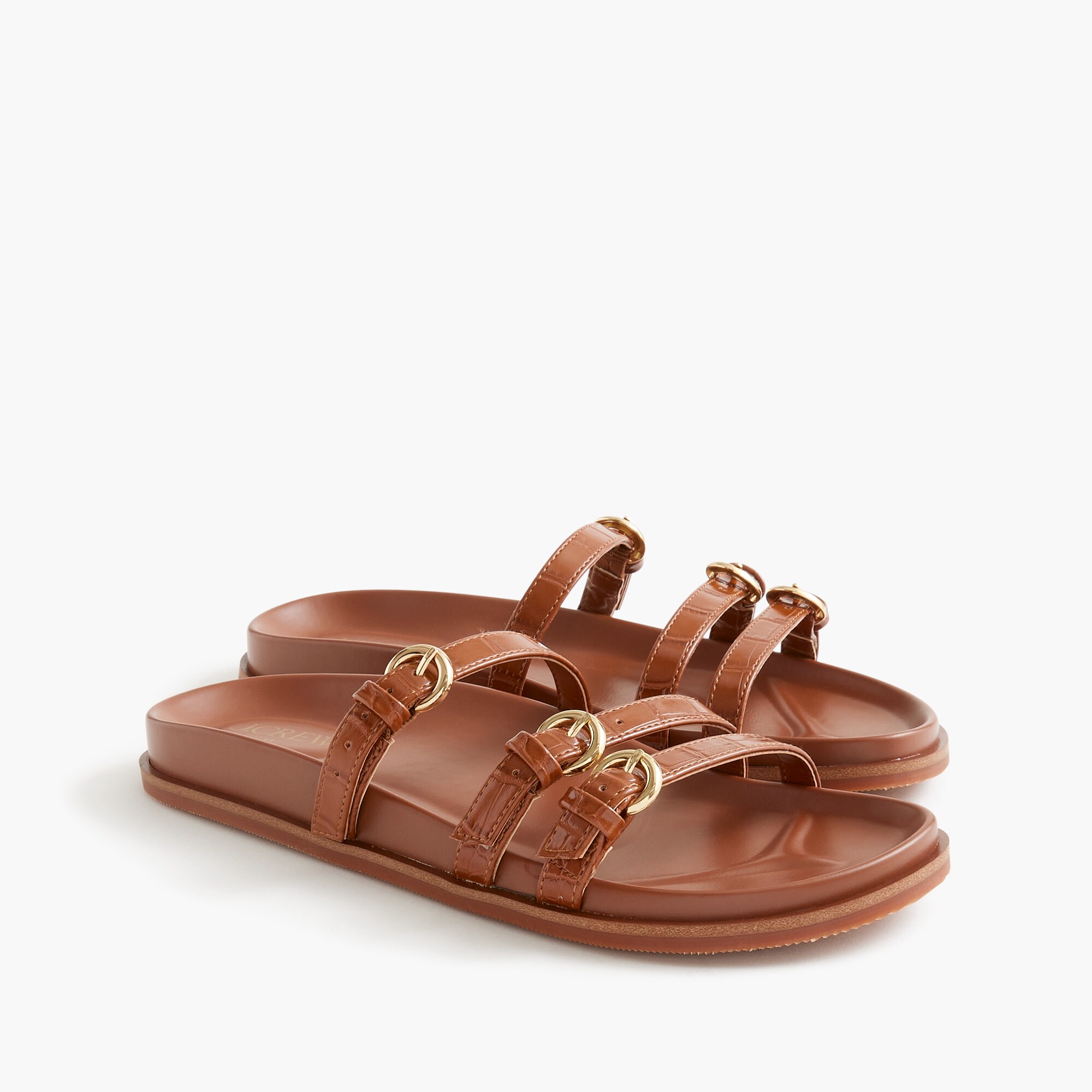 three-strap slide sandals for women