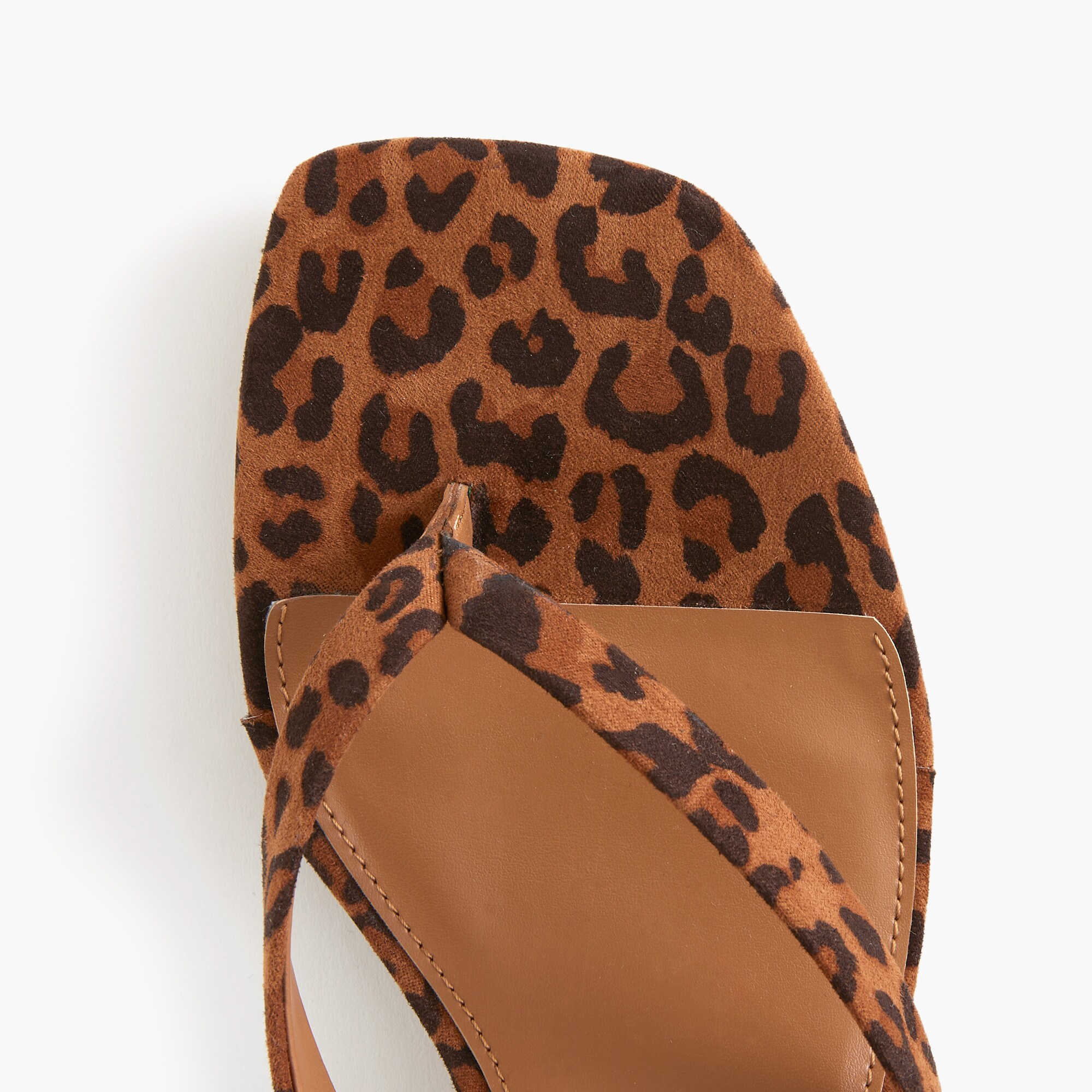 Microsuede kitten-heel sandals