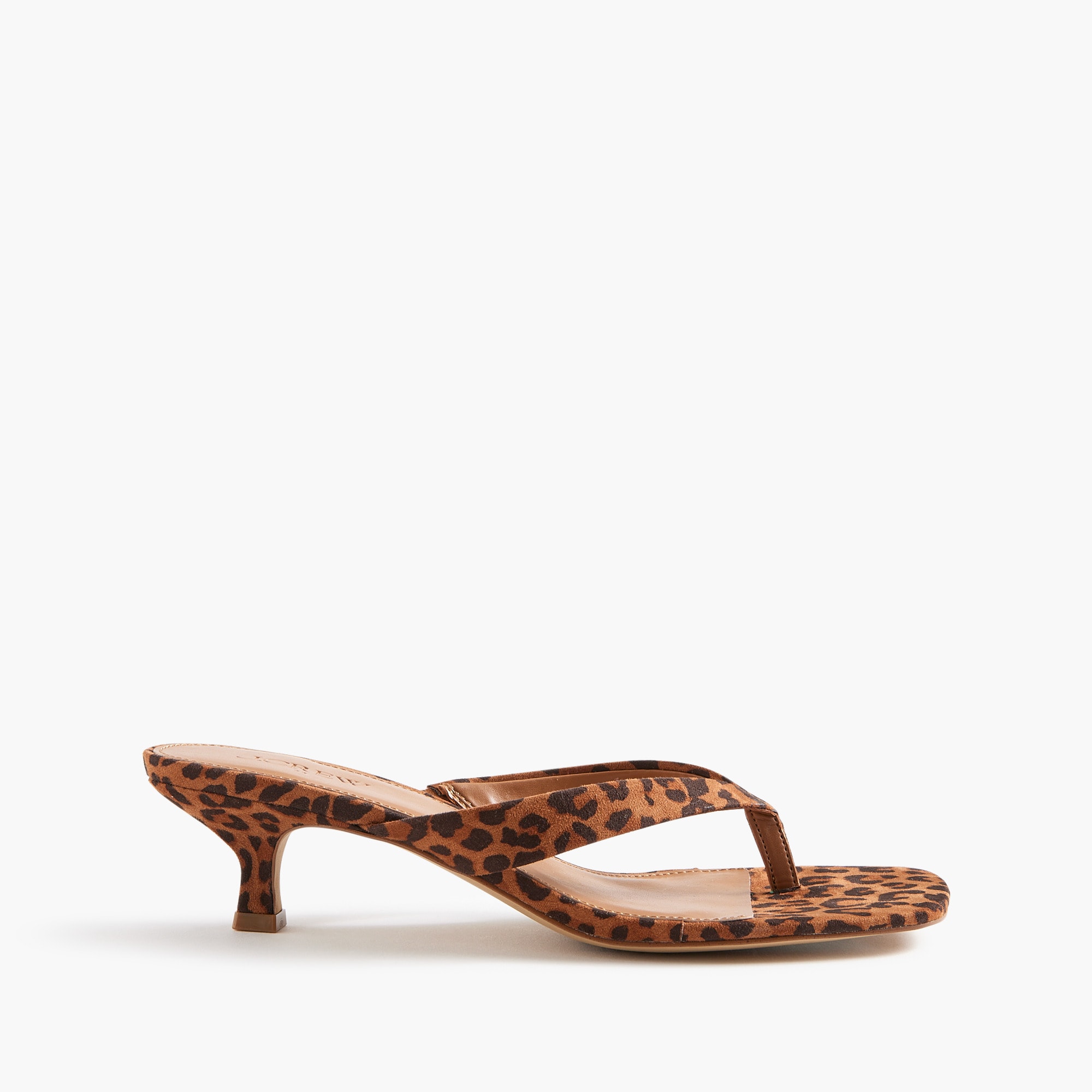 Microsuede kitten-heel sandals
