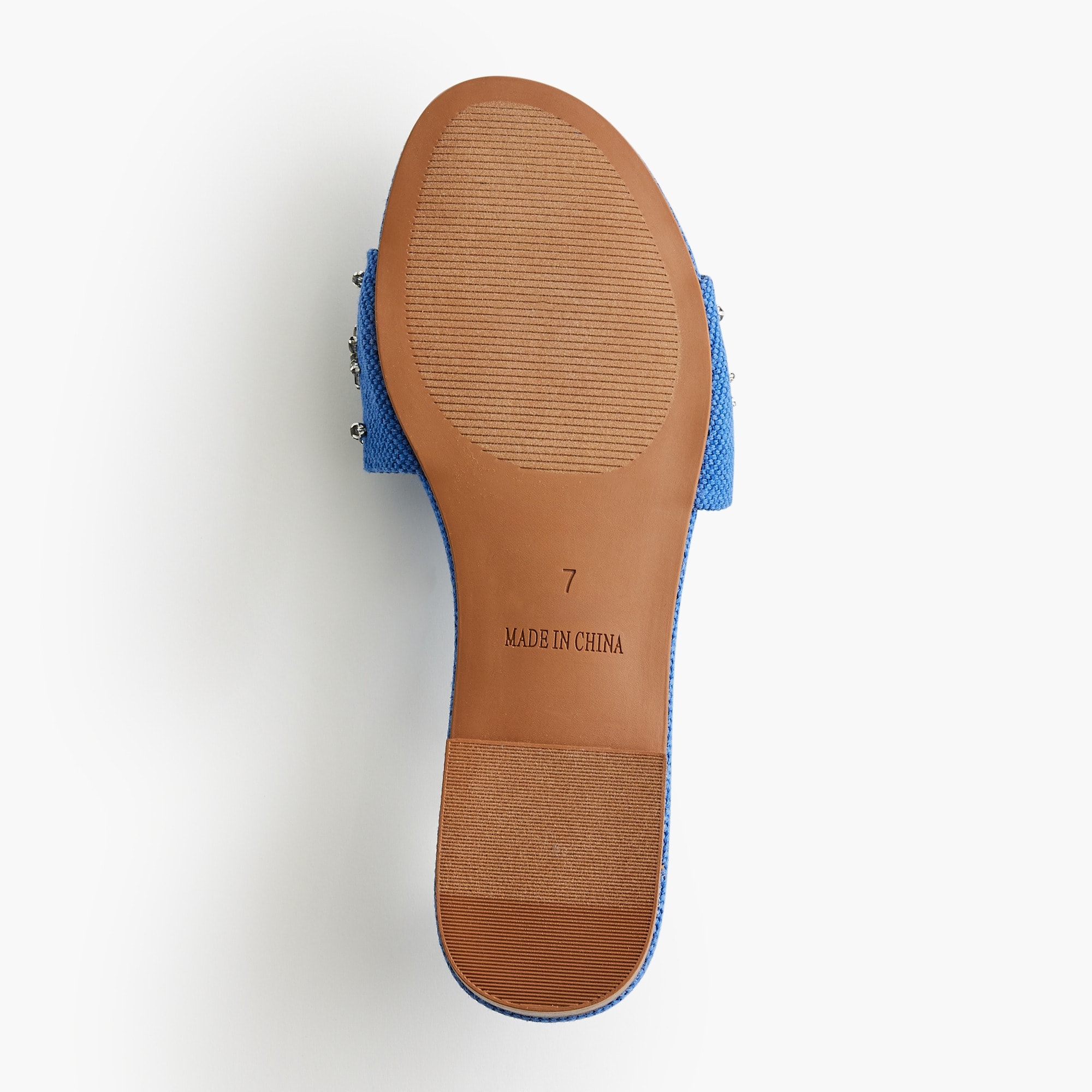 Embellished canvas slide sandals