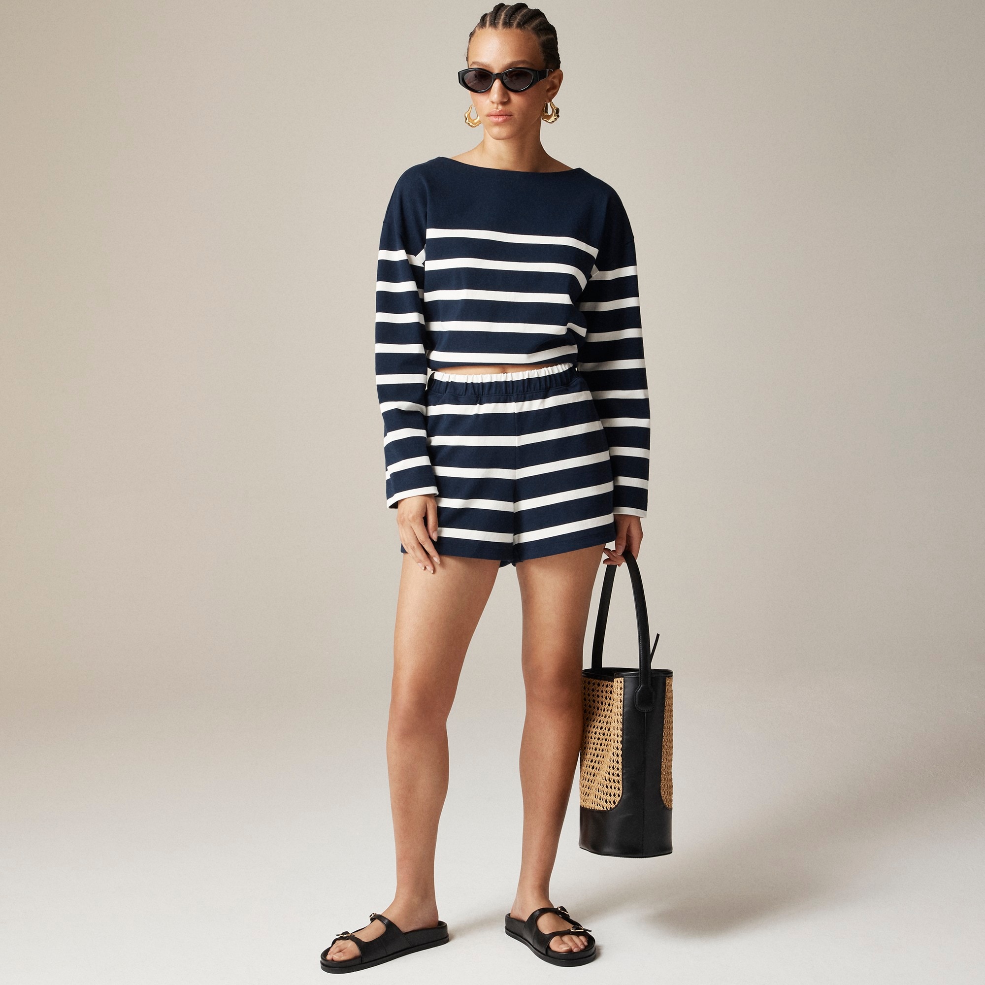 New Mariner Jersey Short In Stripe For Women | J.Crew