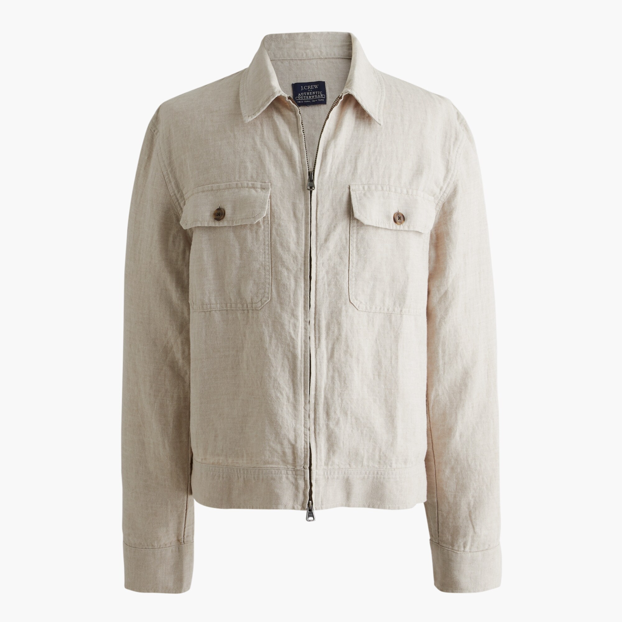 Lightweight herringbone linen-blend jacket