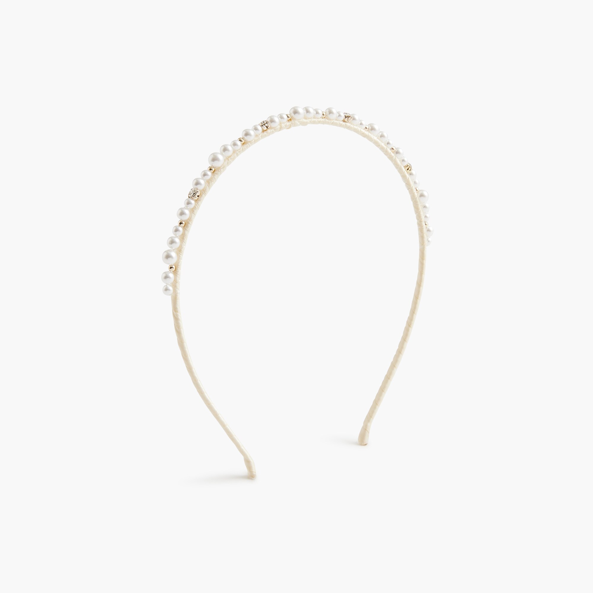 J. Crew sequin and crystal headband Double Pearl Headband For Women | J.Crew main image 2