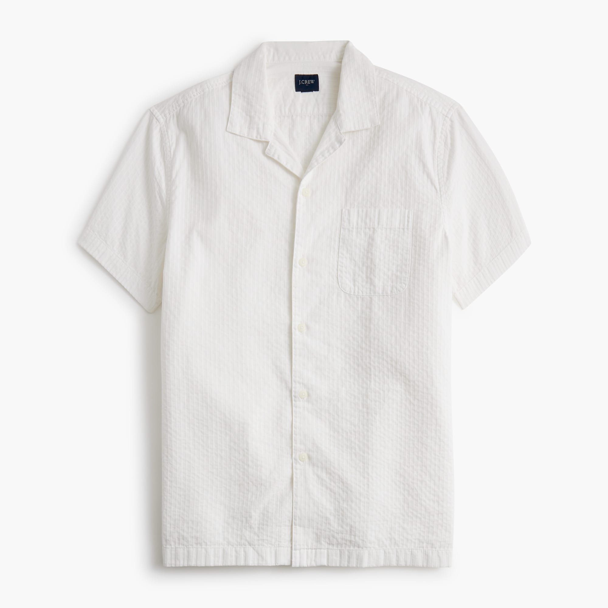 mens Short-sleeve textured camp shirt