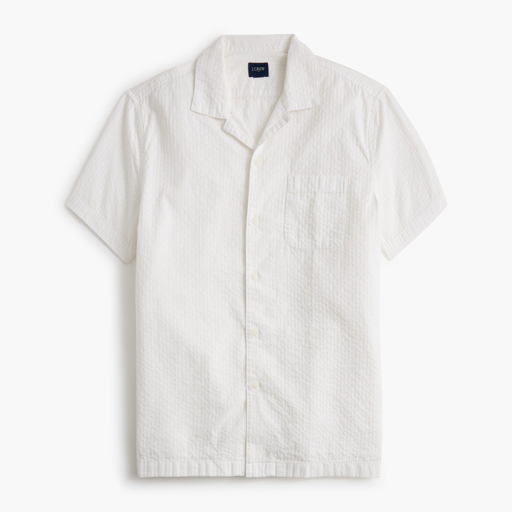 short-sleeve textured camp shirt for men
