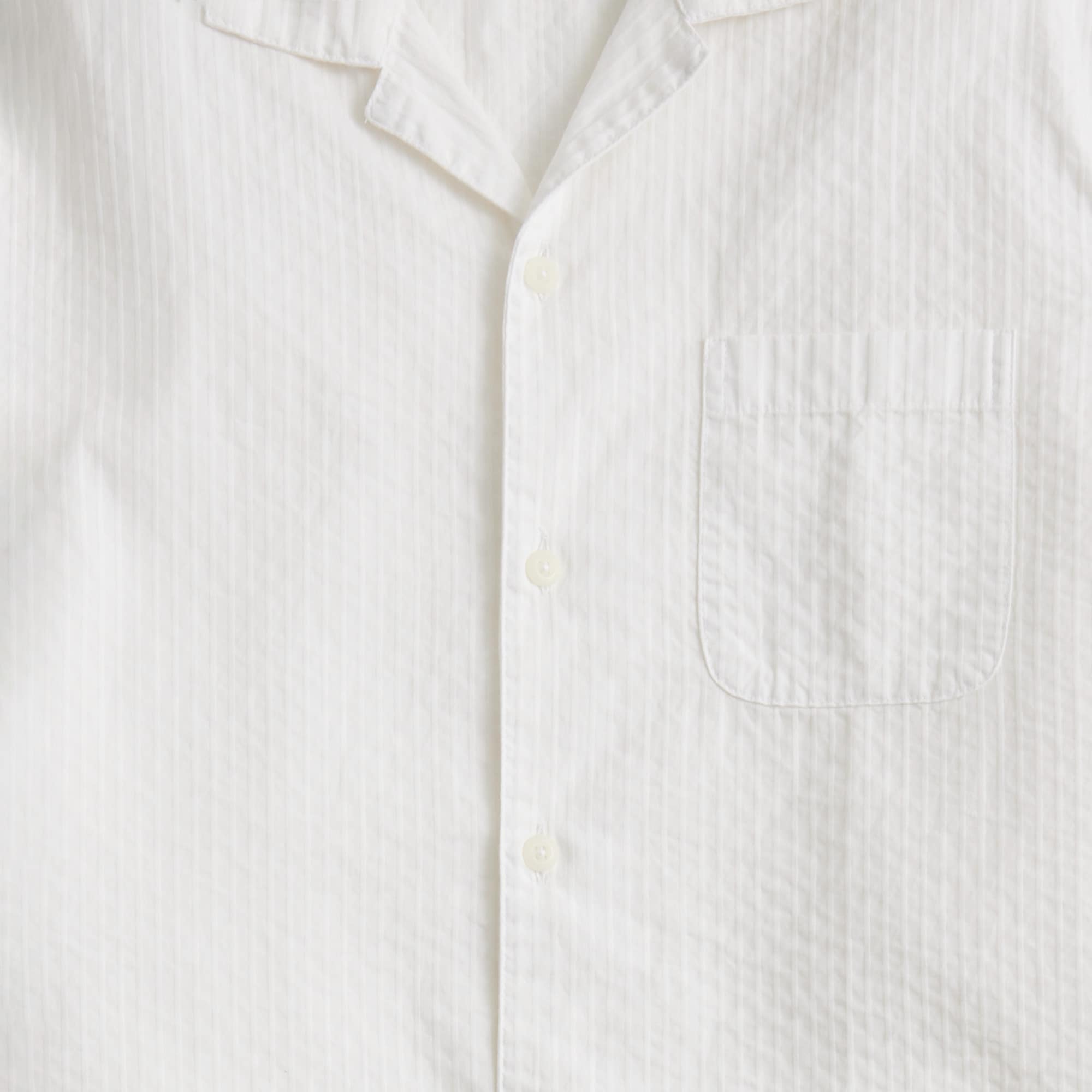 Short-sleeve textured camp shirt