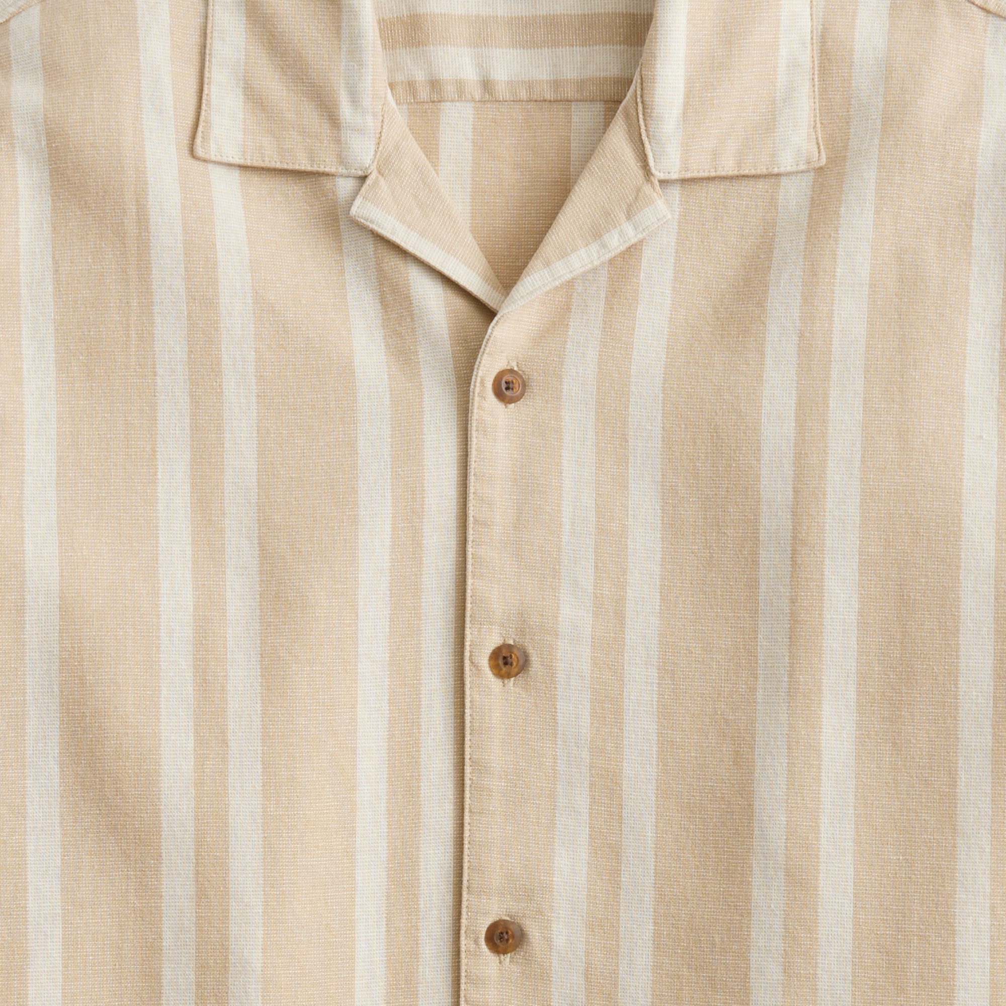 Short-sleeve linen-blend camp shirt