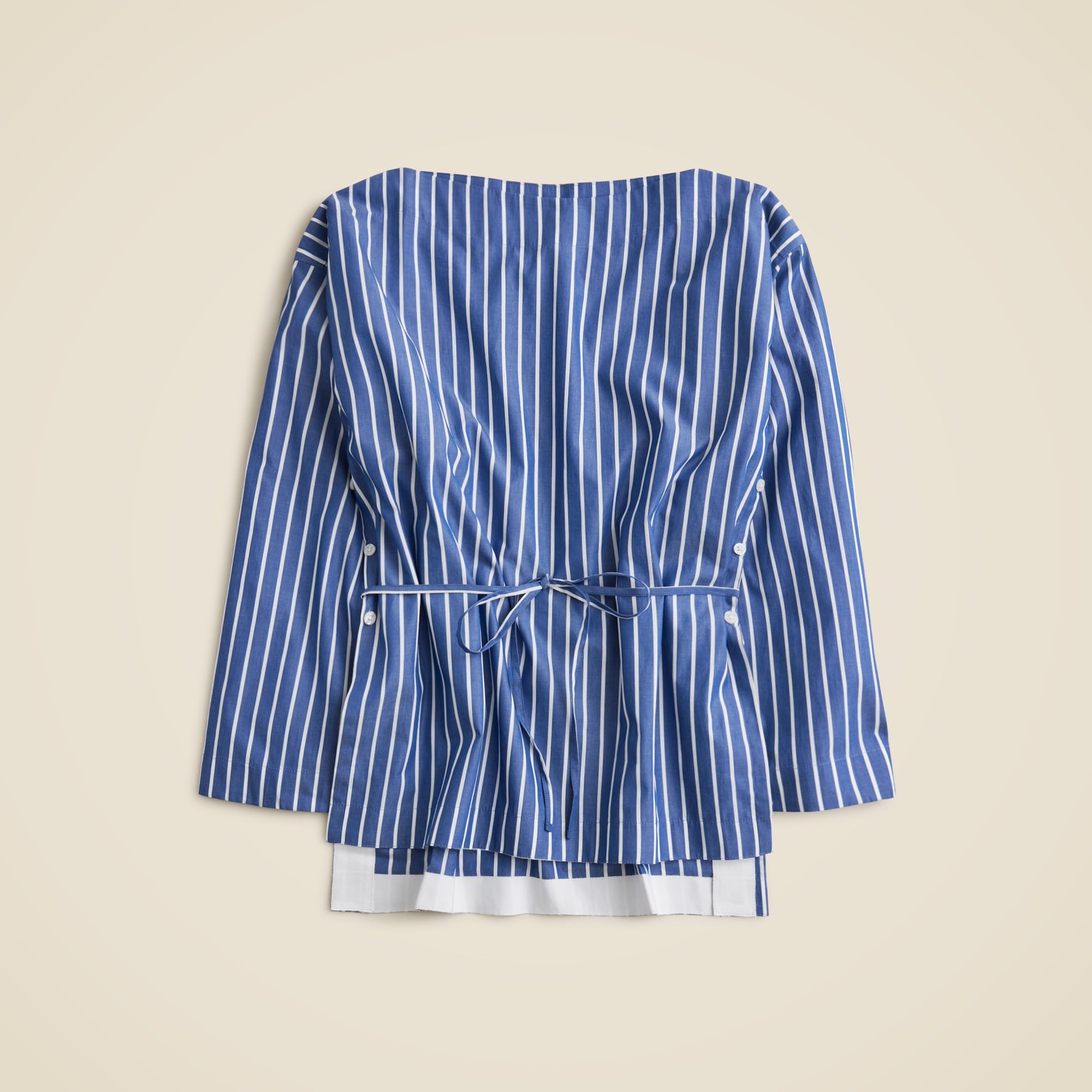 Ciel top in striped cotton poplin