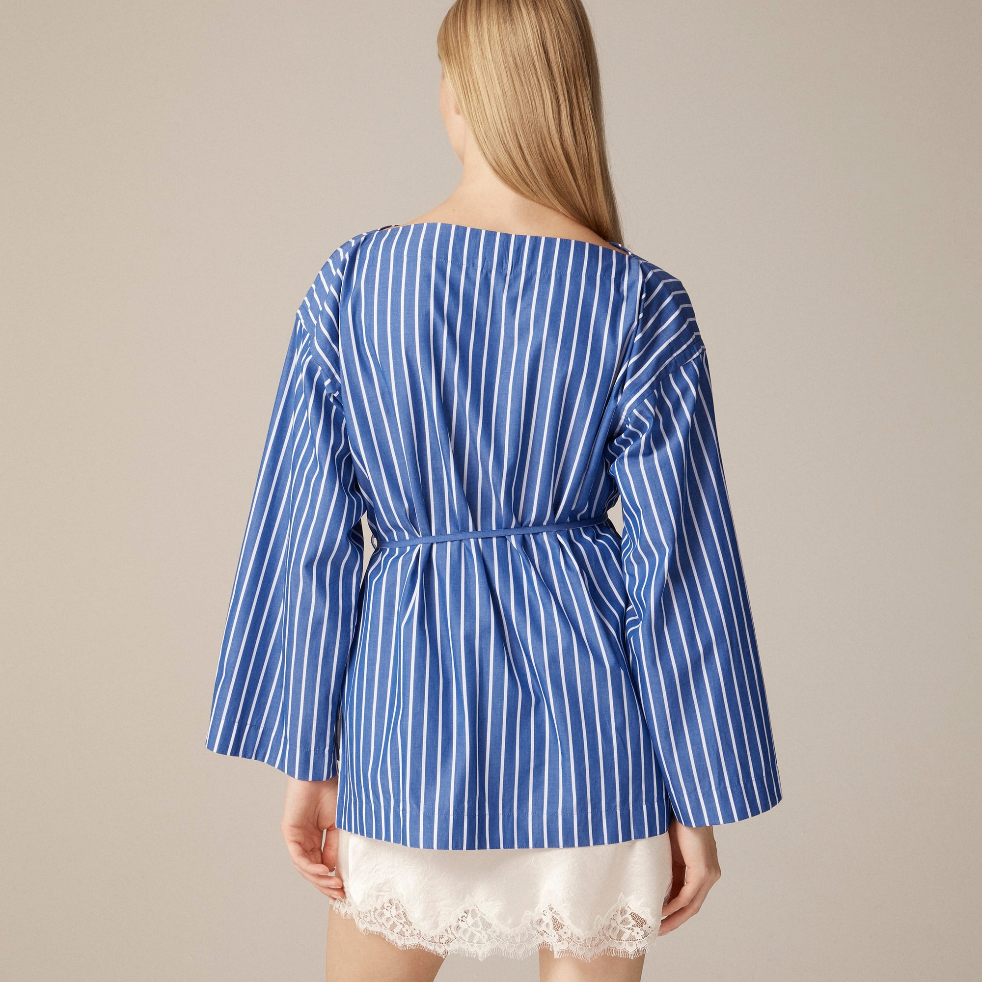 Ciel top in striped cotton poplin