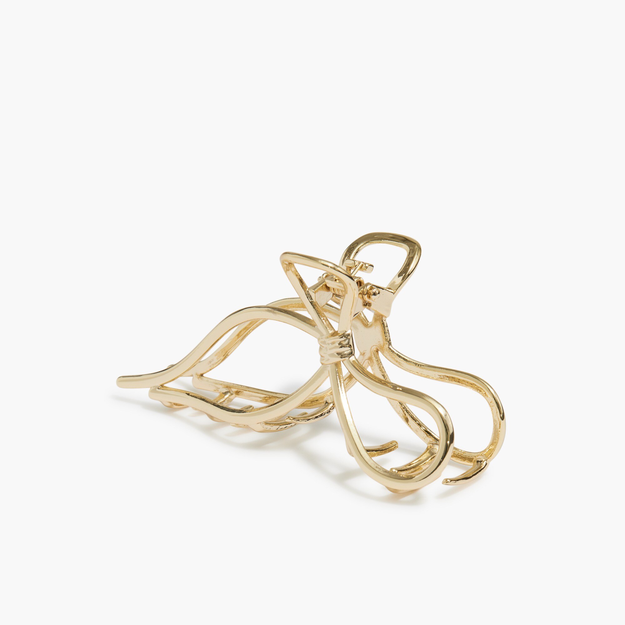 Metallic bow claw hair clip