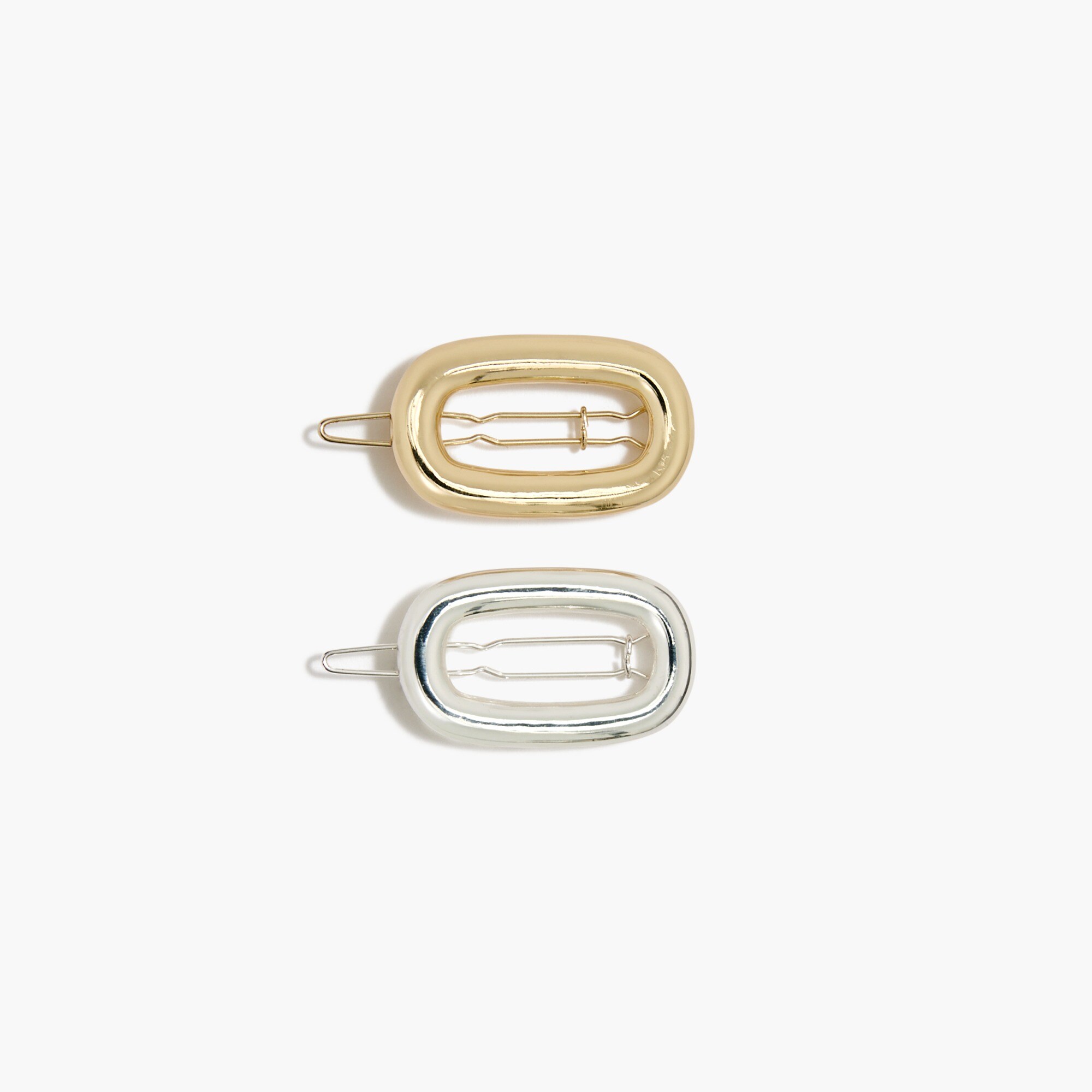 metal oval hair clips set-of-two for women