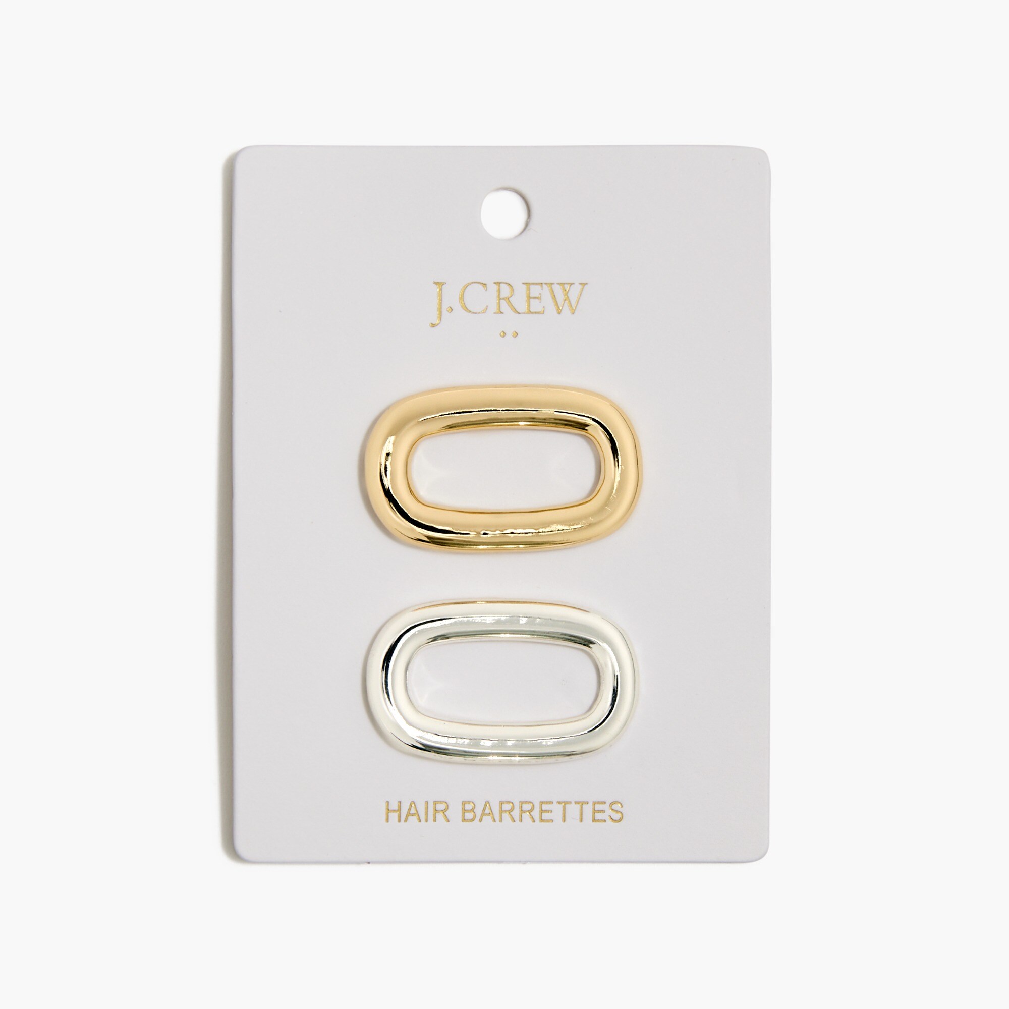 Metal oval hair clips set-of-two