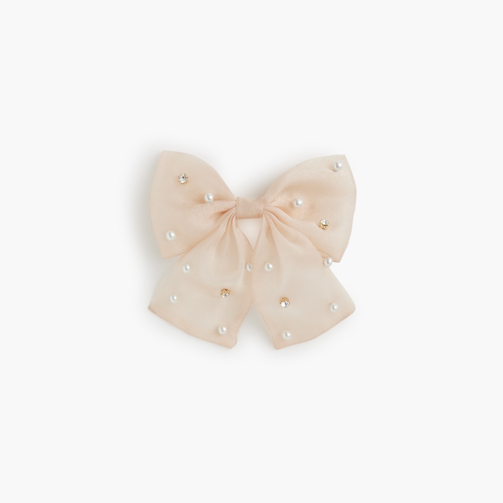 embellished organza bow barrette for women