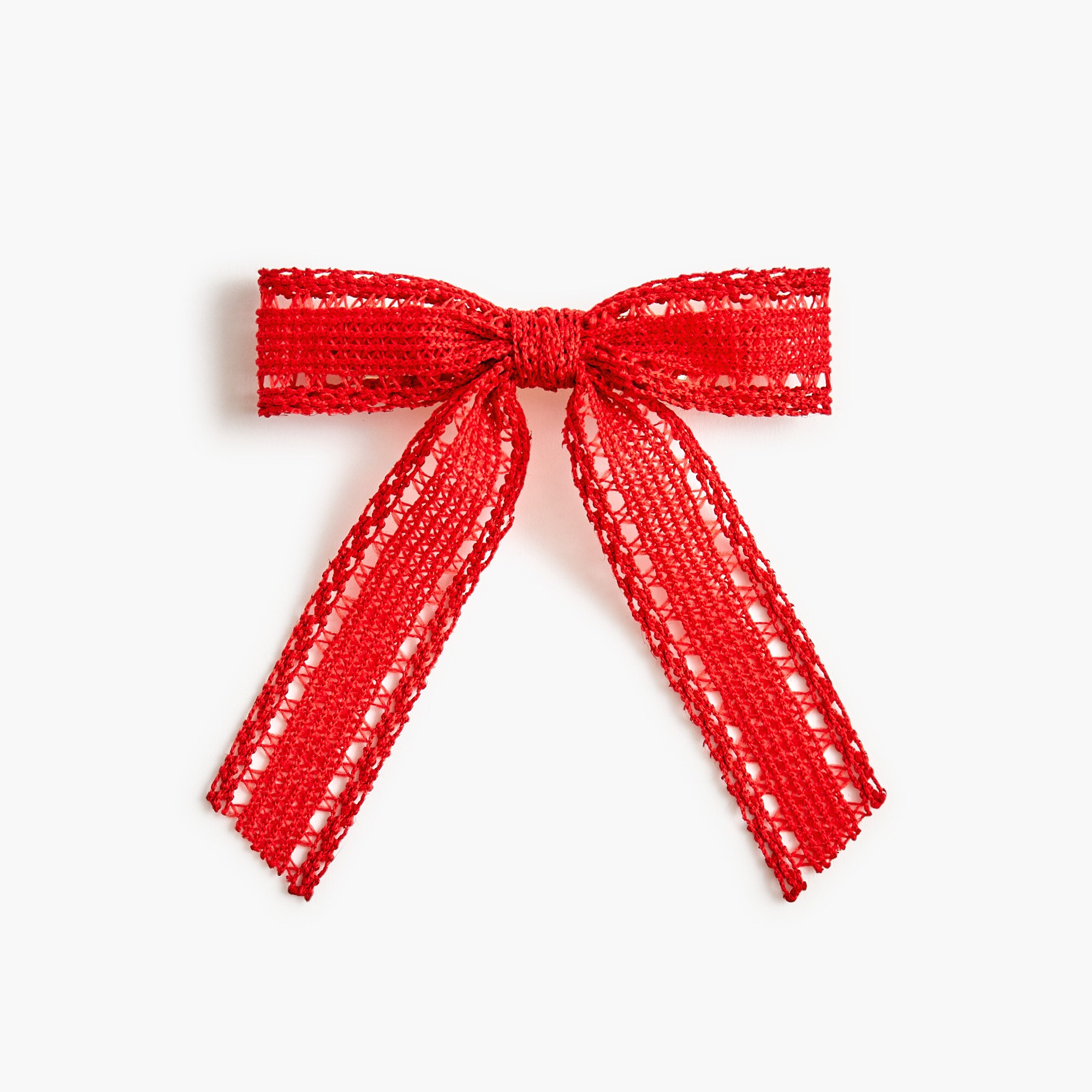 Eyelet lace bow barrette