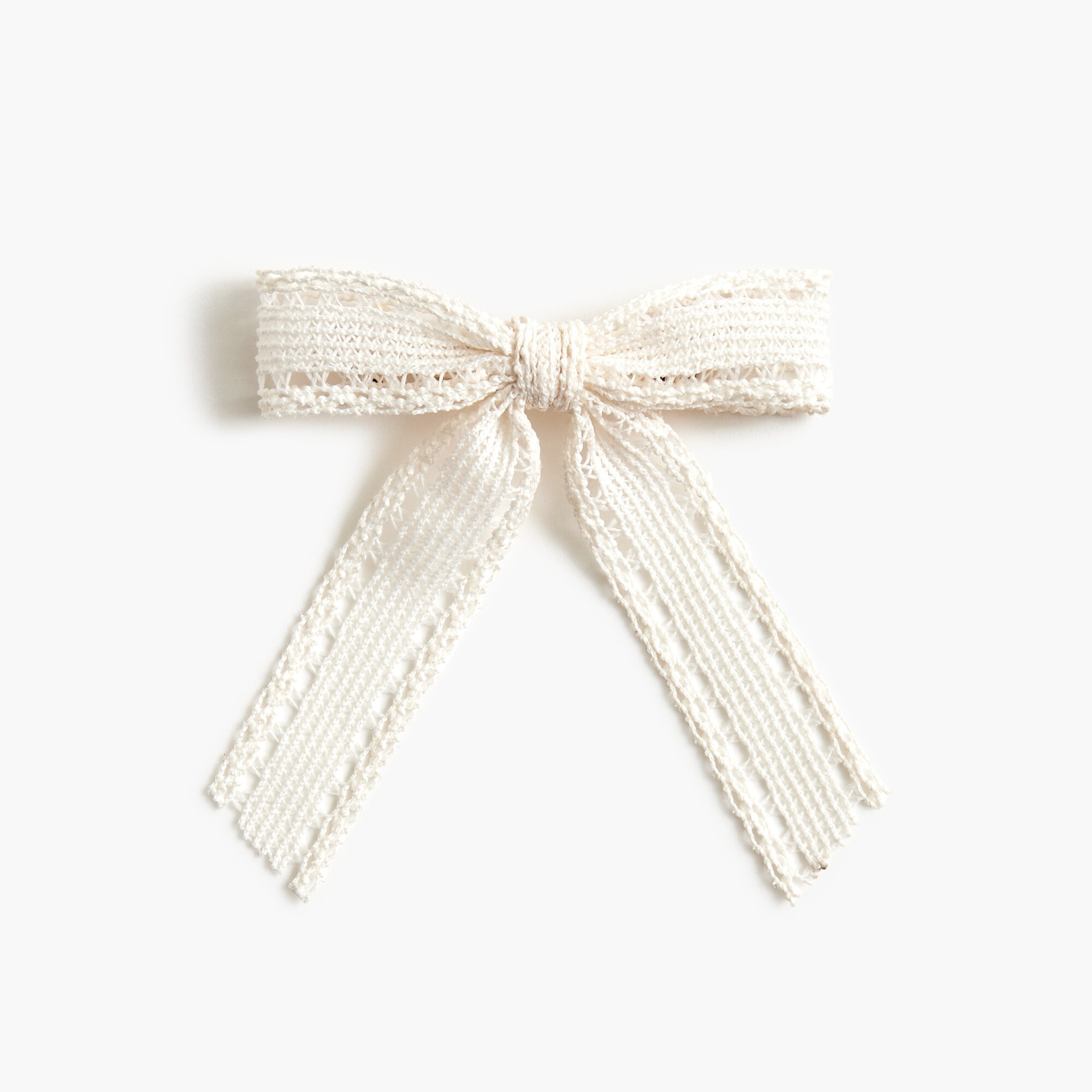 Eyelet lace bow barrette