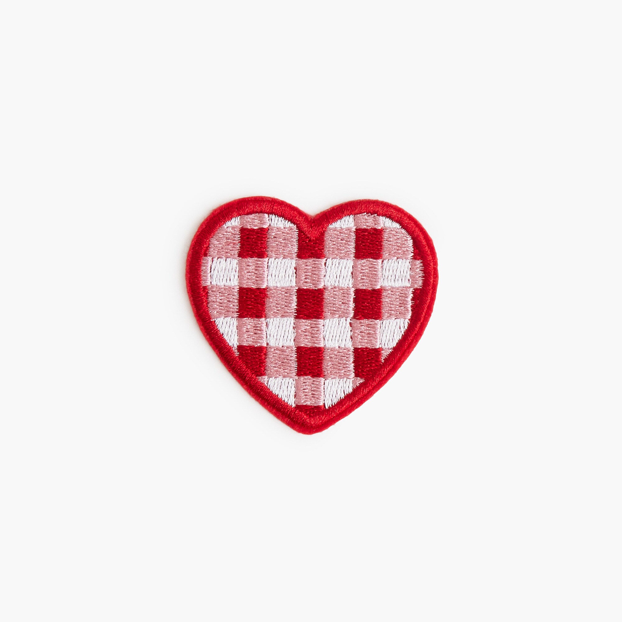 Gingham heart sticker patch