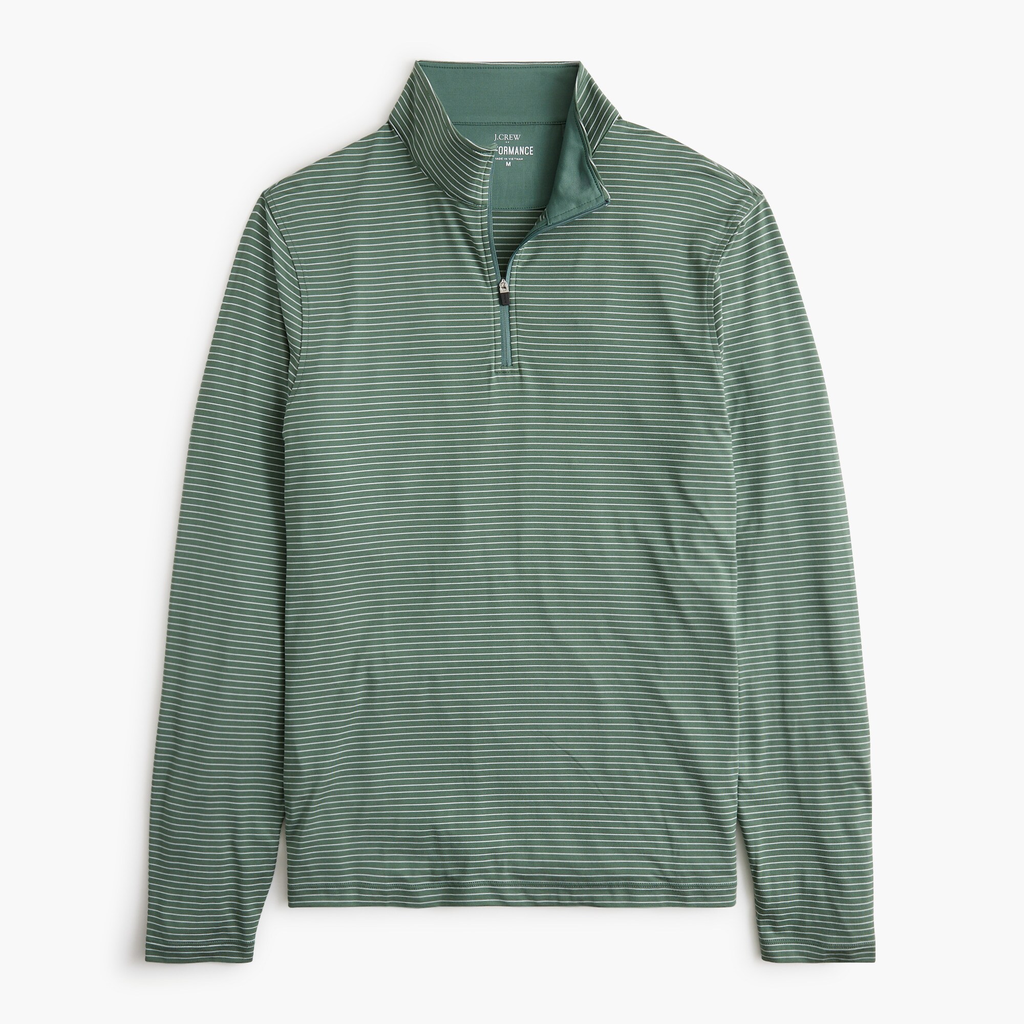 striped performance jersey half-zip for men