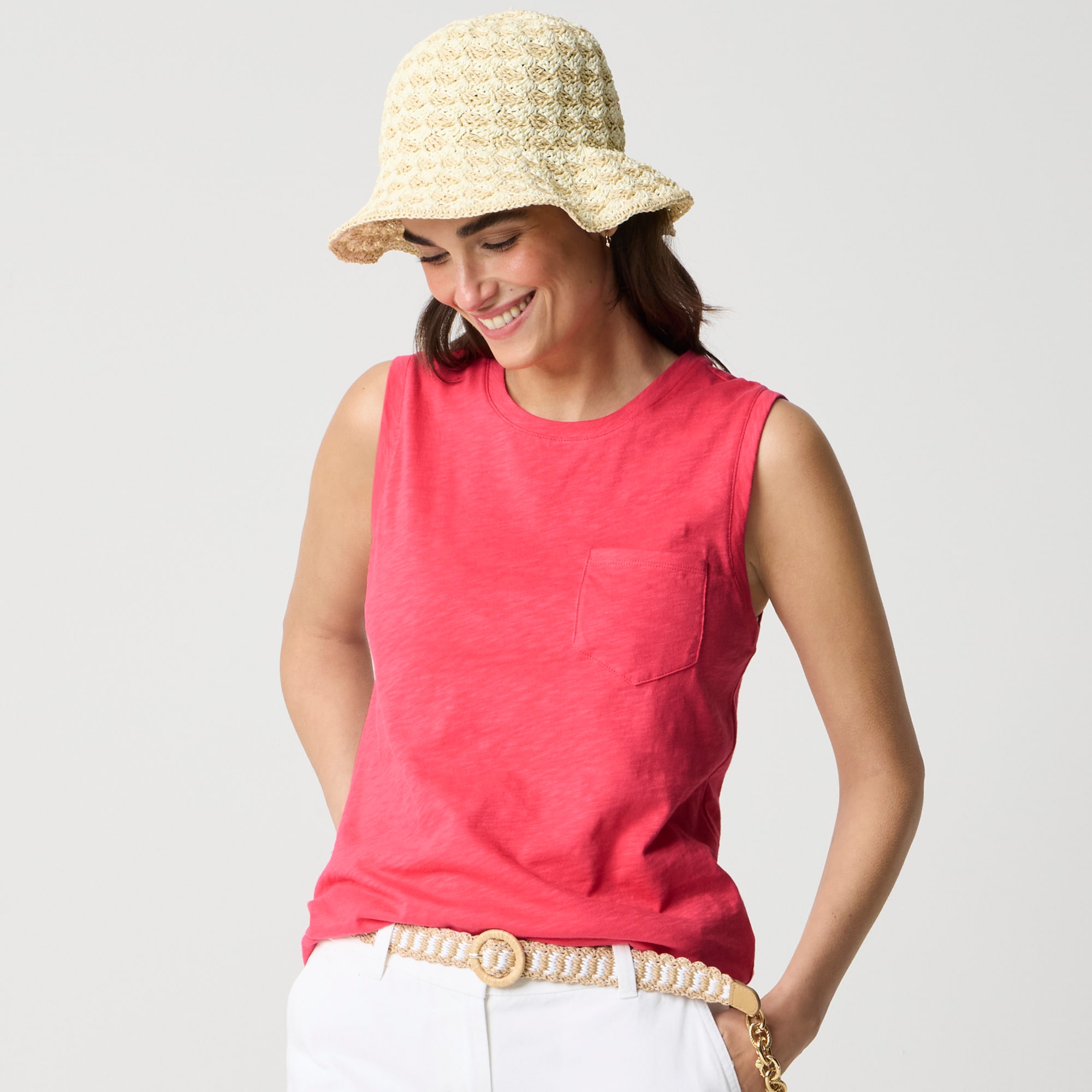 womens Girlfriend pocket tank top