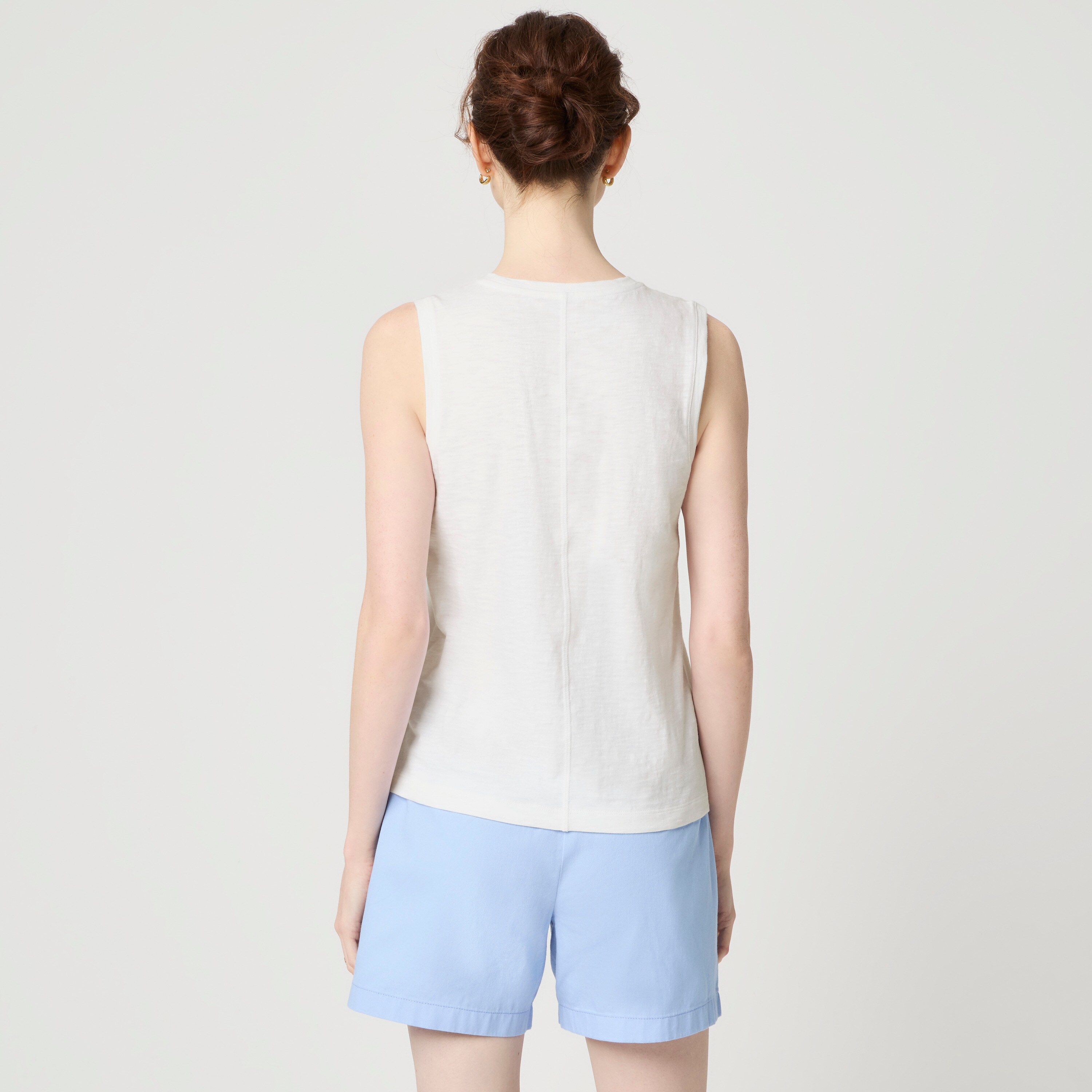 100% cotton girlfriend pocket tank top