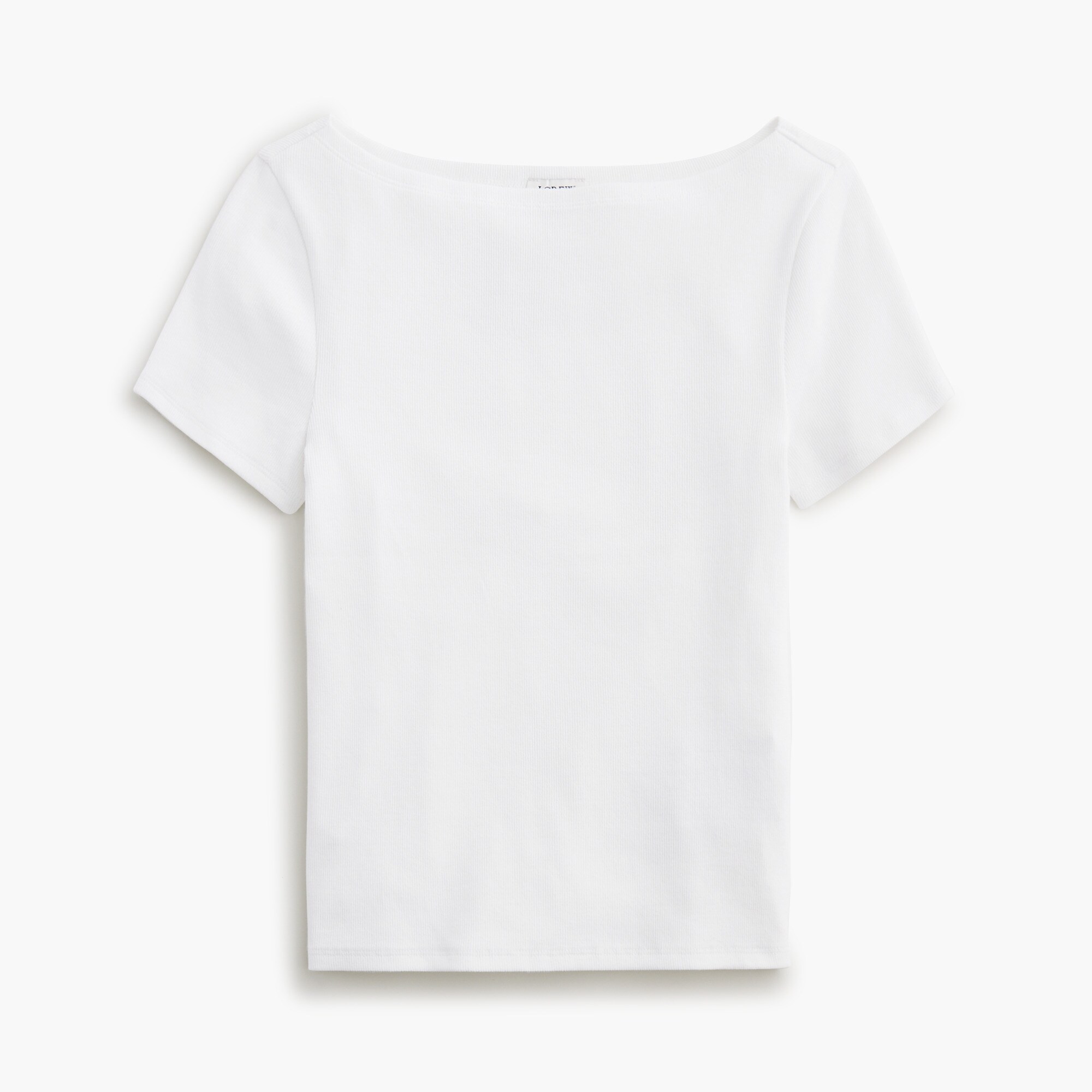 short-sleeve ribbed boatneck tee for women