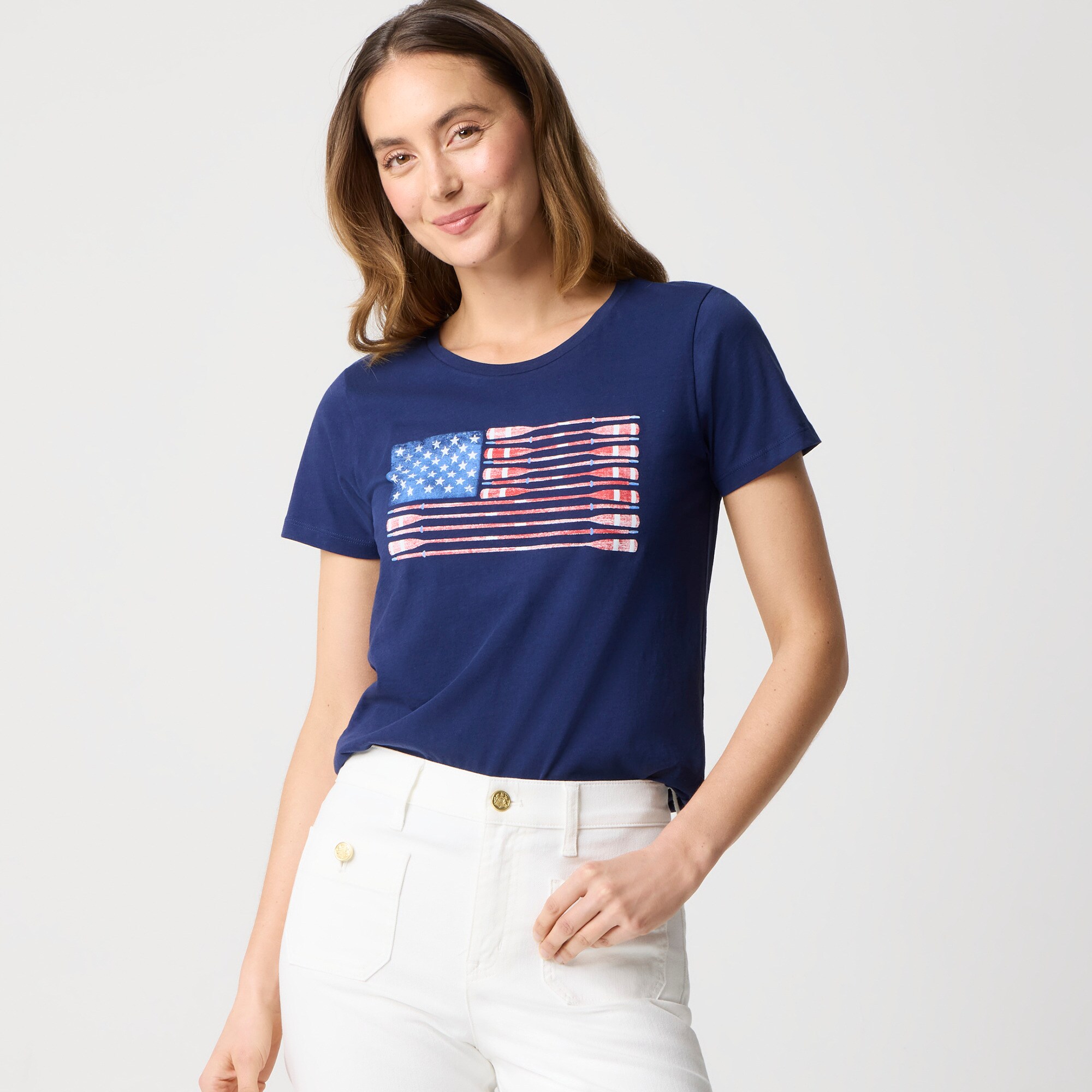womens Oar flag graphic tee