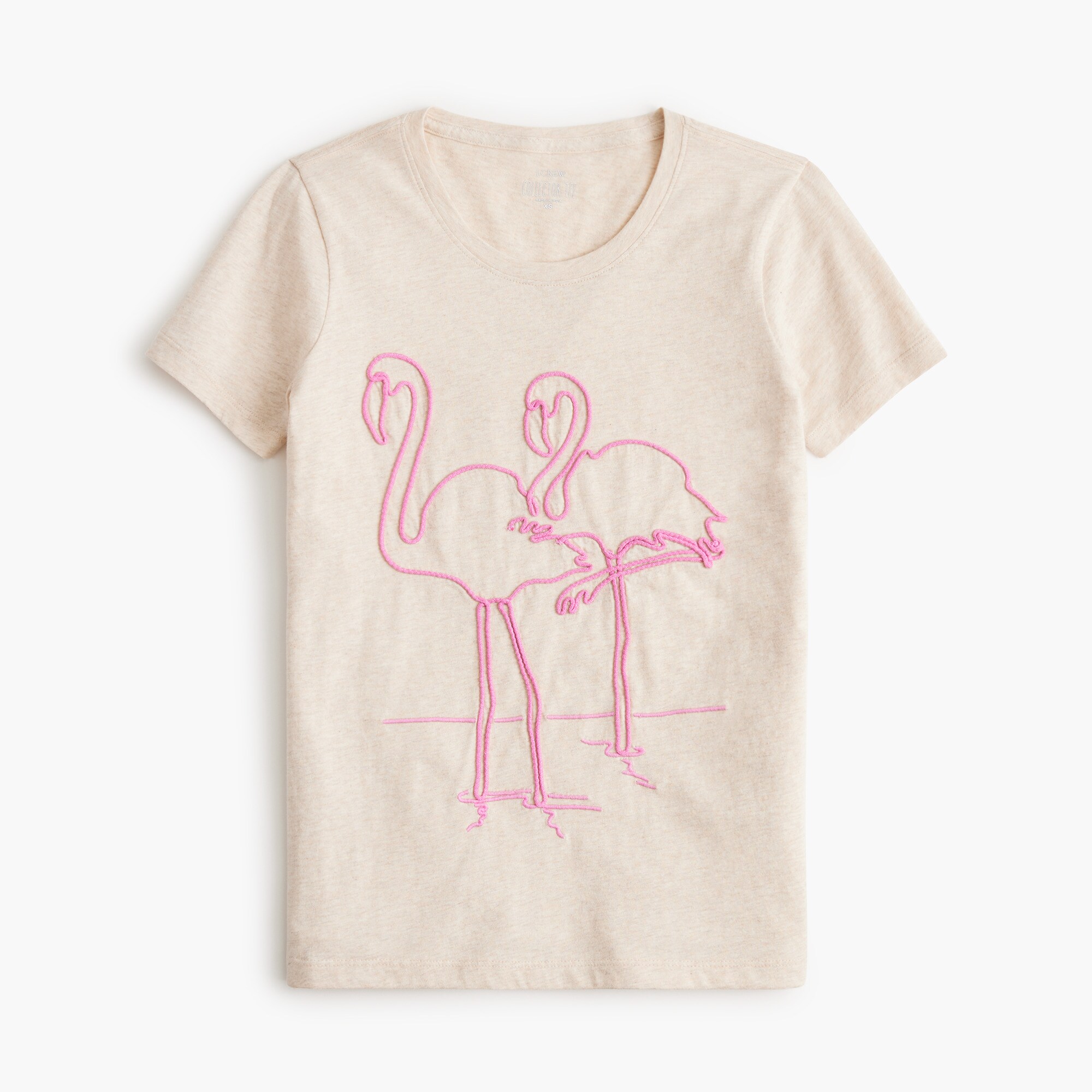 Embroidered flamingo graphic tee