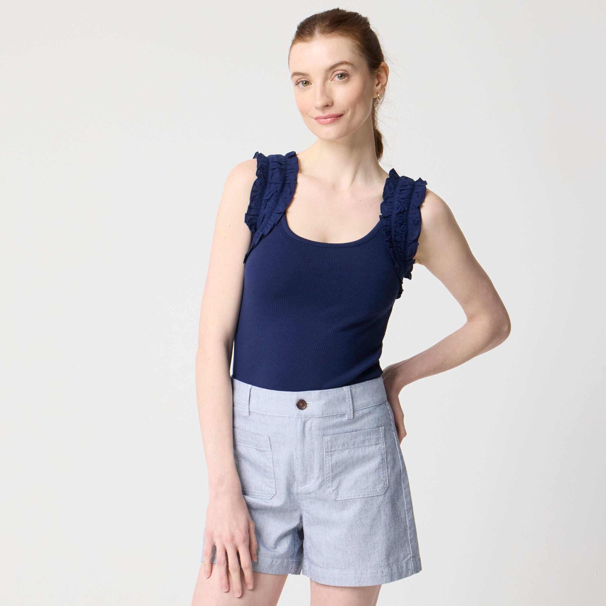 womens Ruched-strap tank top