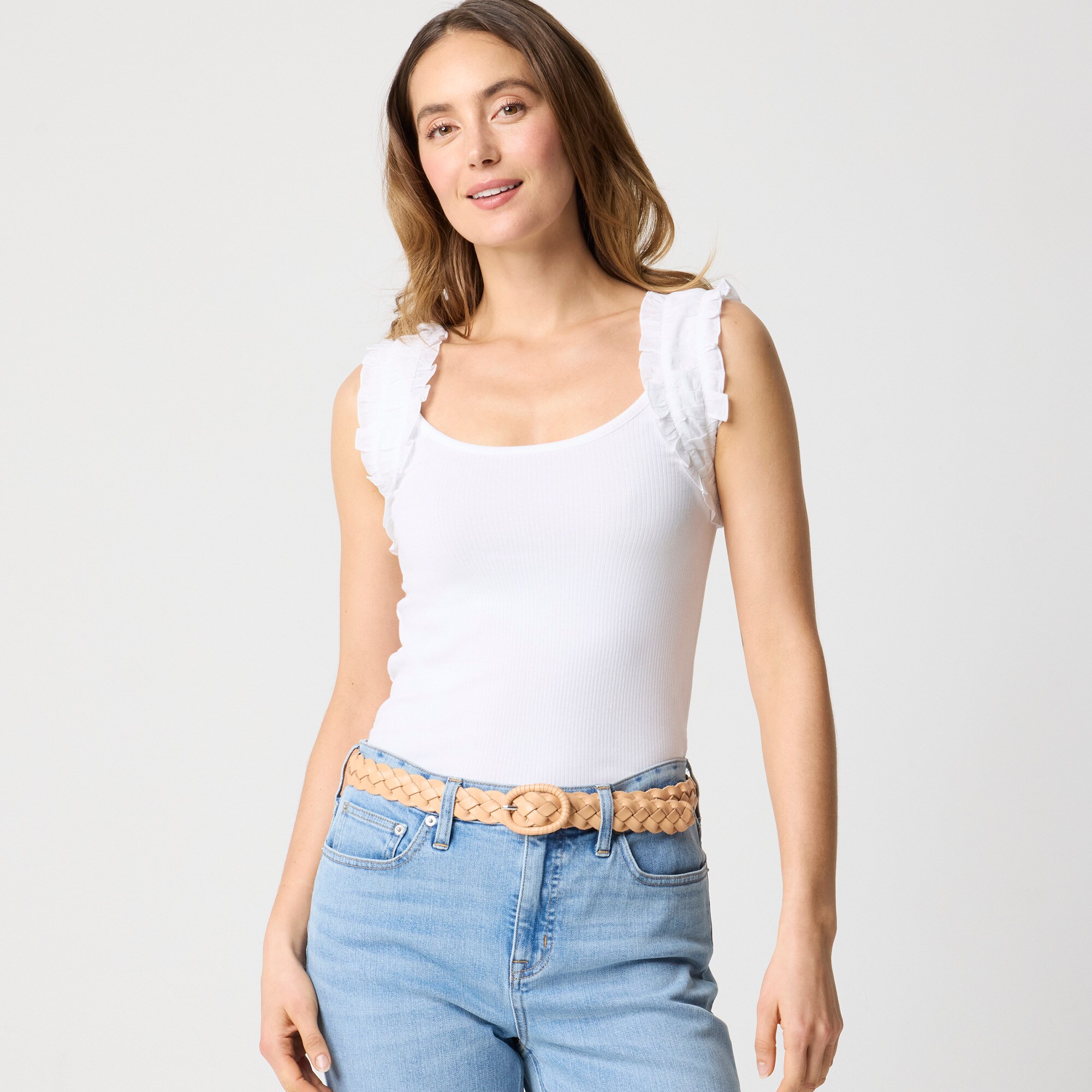 womens Ruched-strap tank top