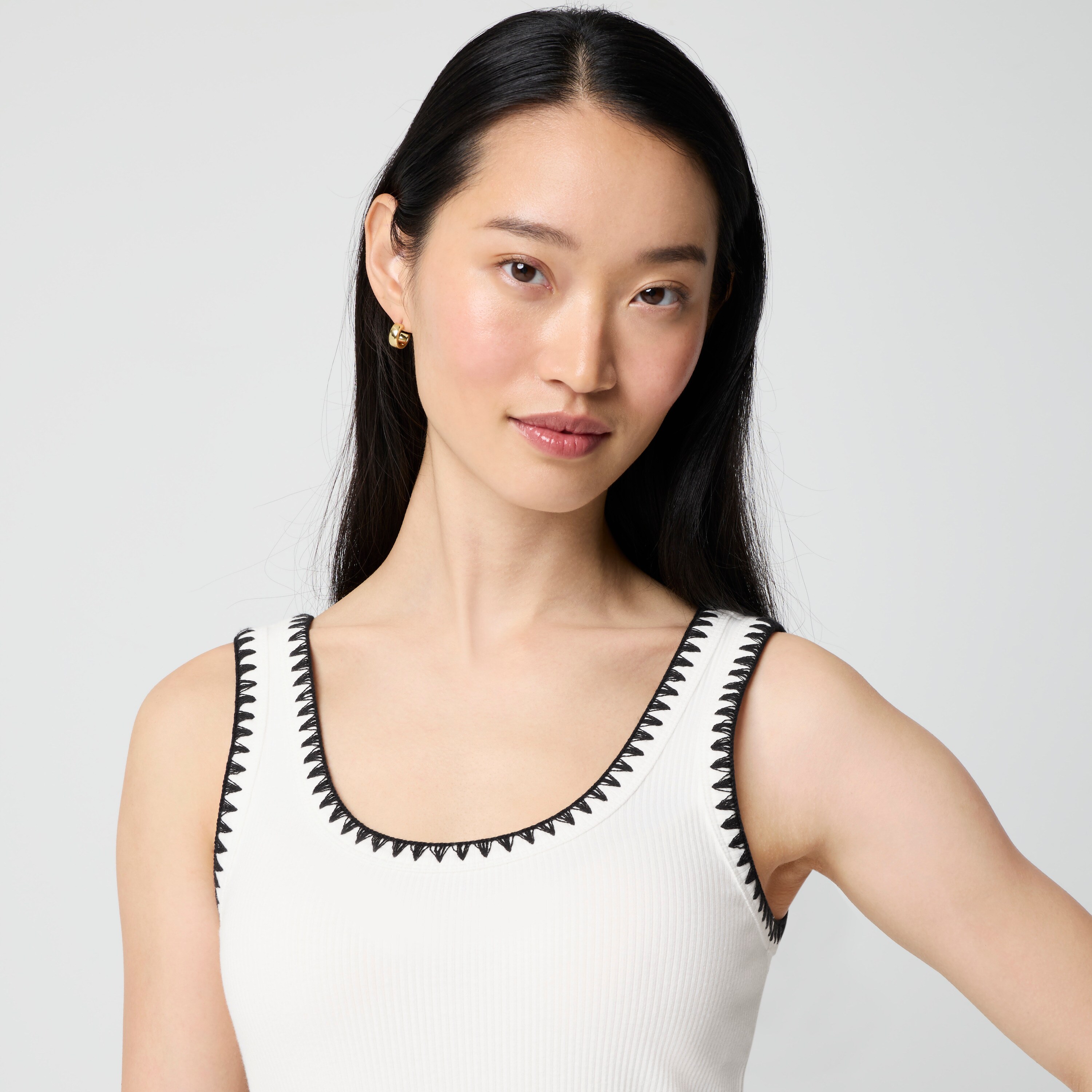 Blanket-stitch tank top