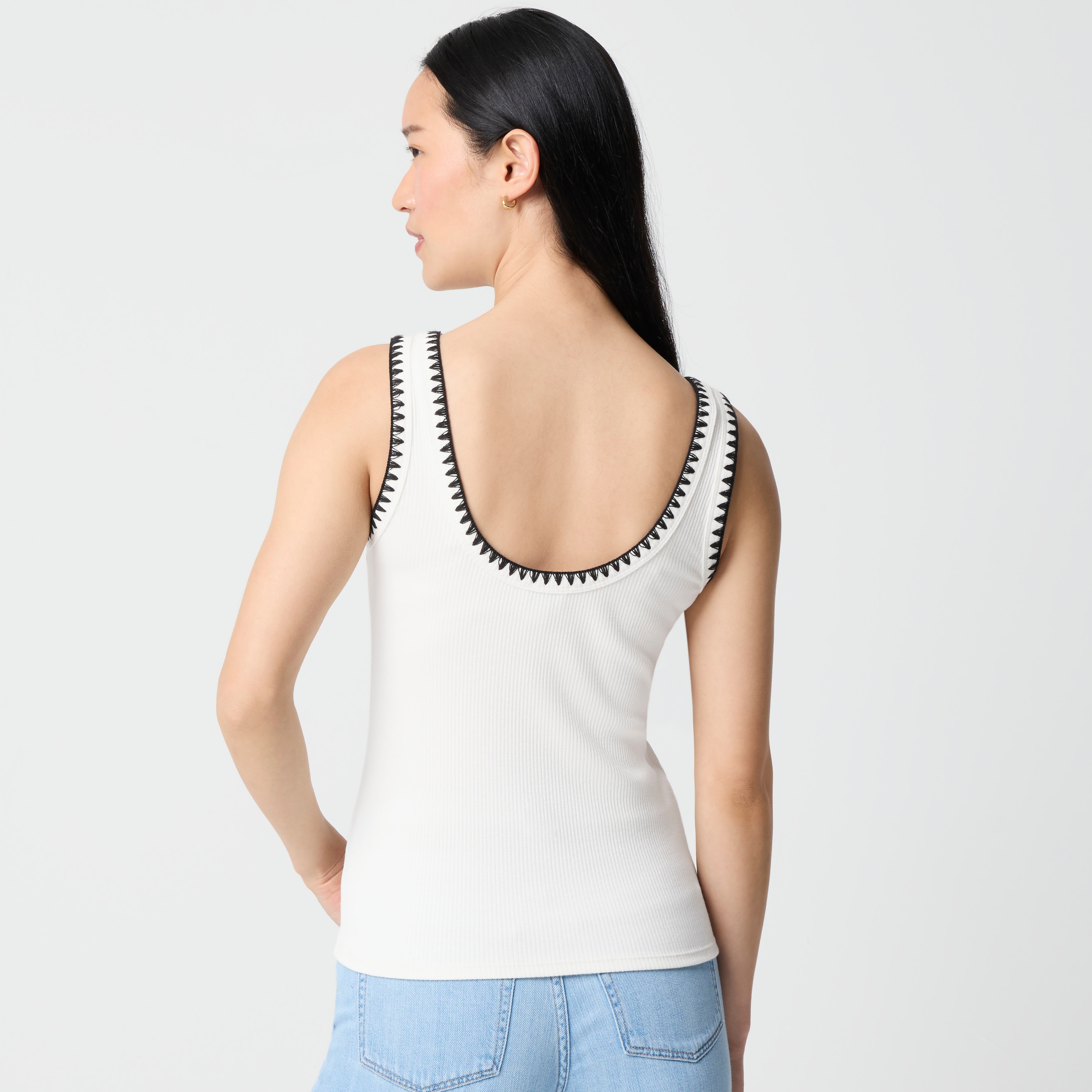 Blanket-stitch tank top