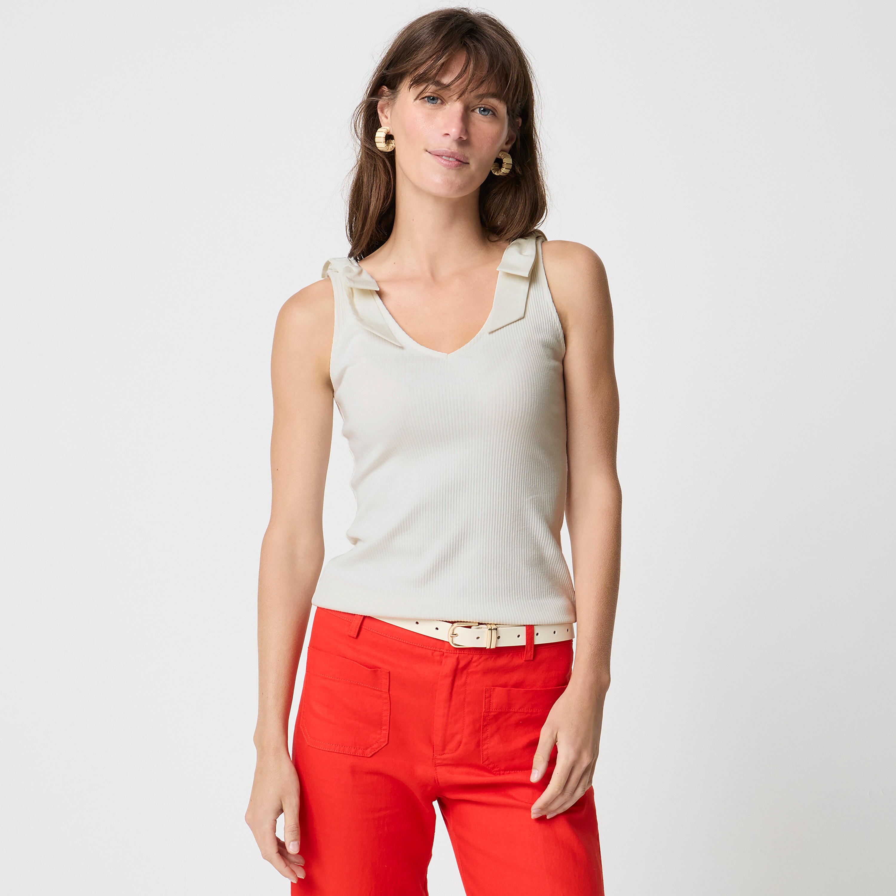 Bow-shoulder tank top