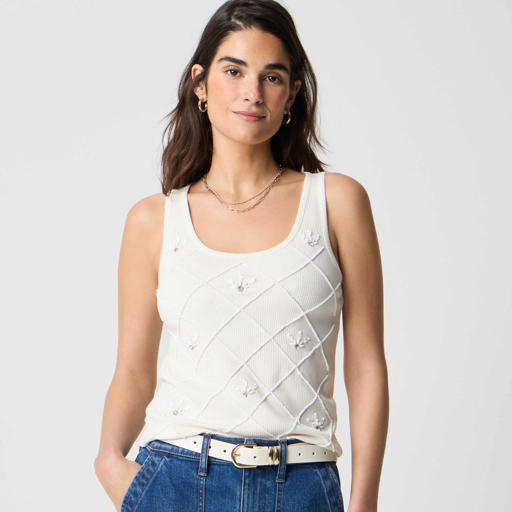  Embellished tank top