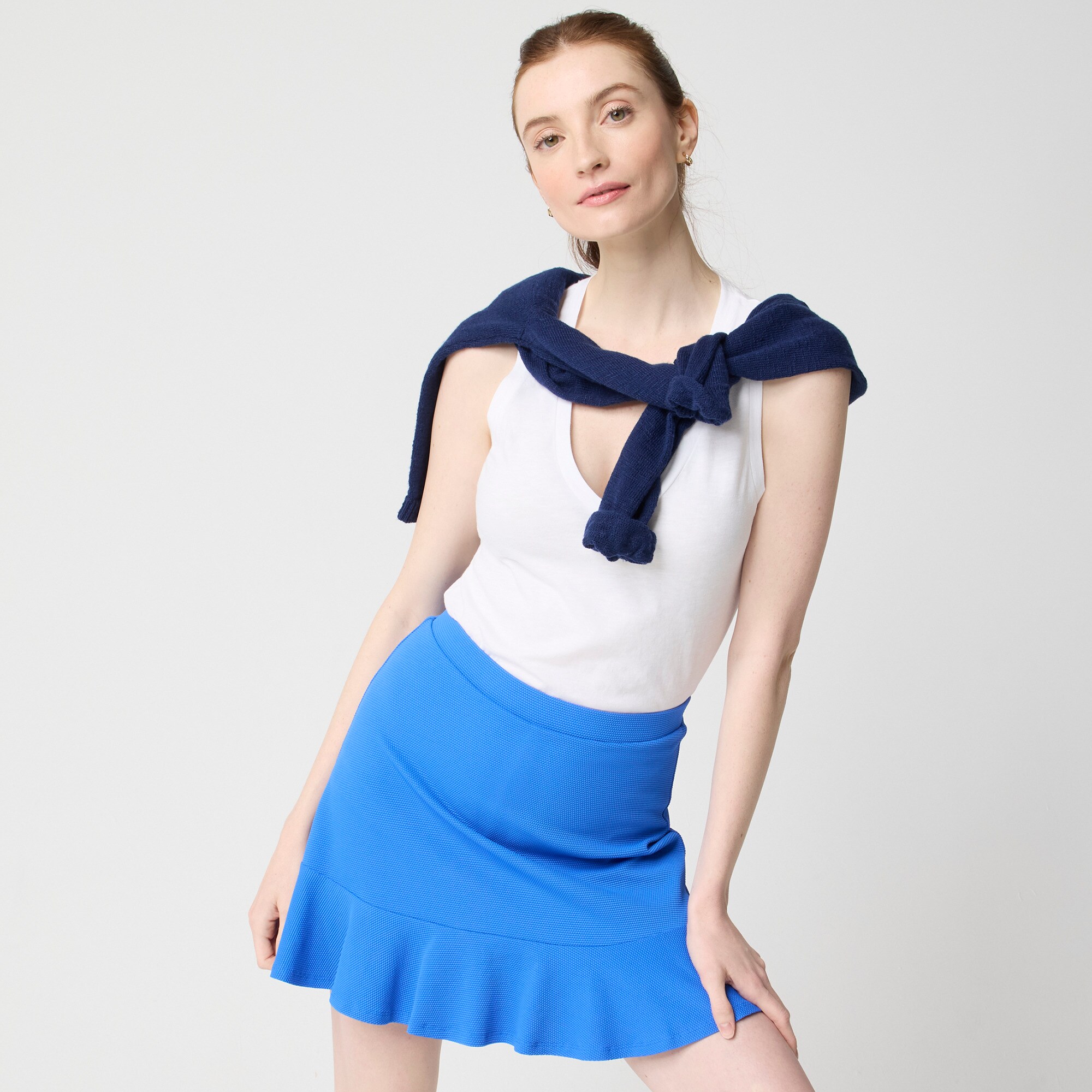 womens Ruffle-hem active skort